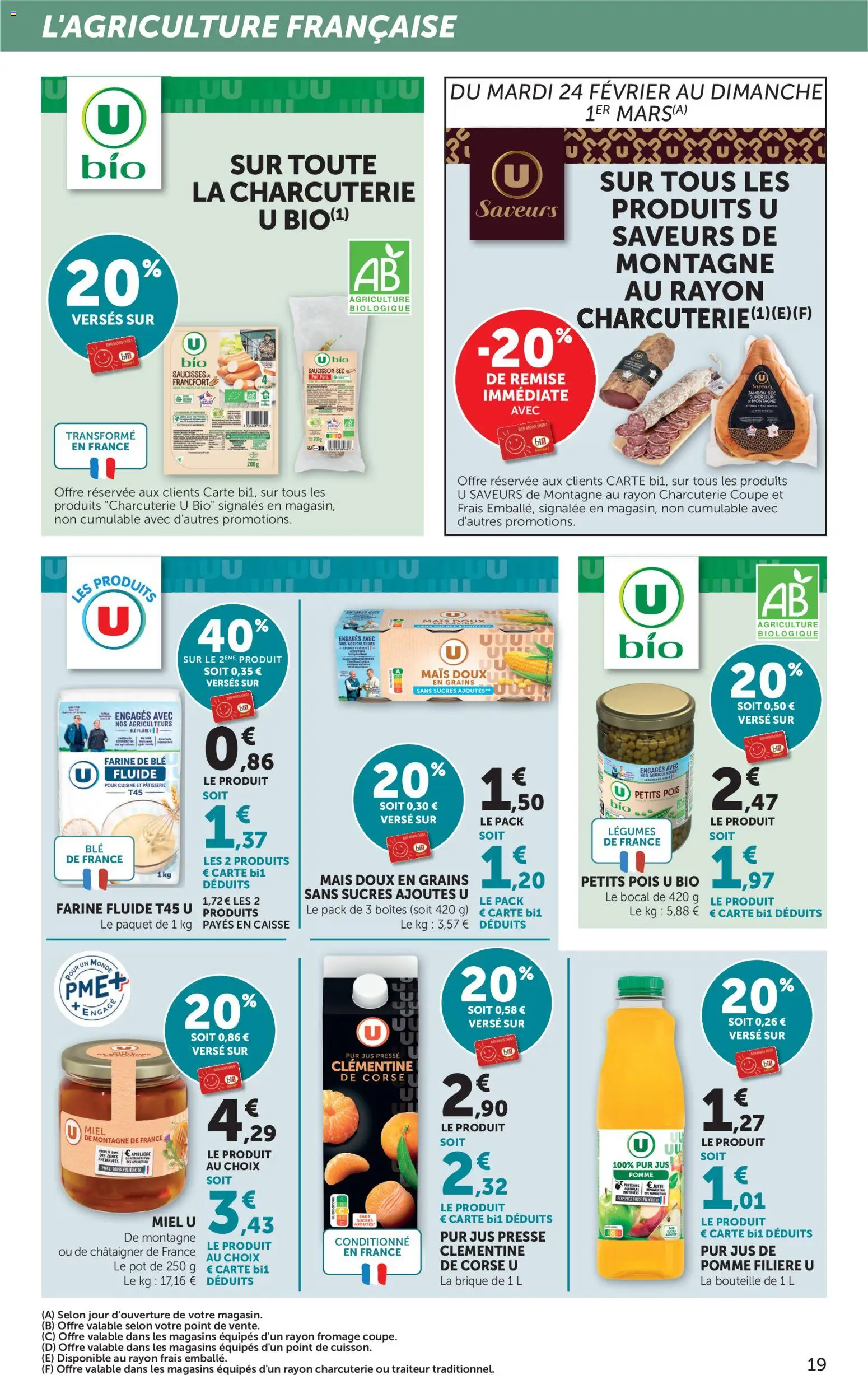 {H1} | Page: 19 | Produits: Saucisson, Pomme, Farine, Porc