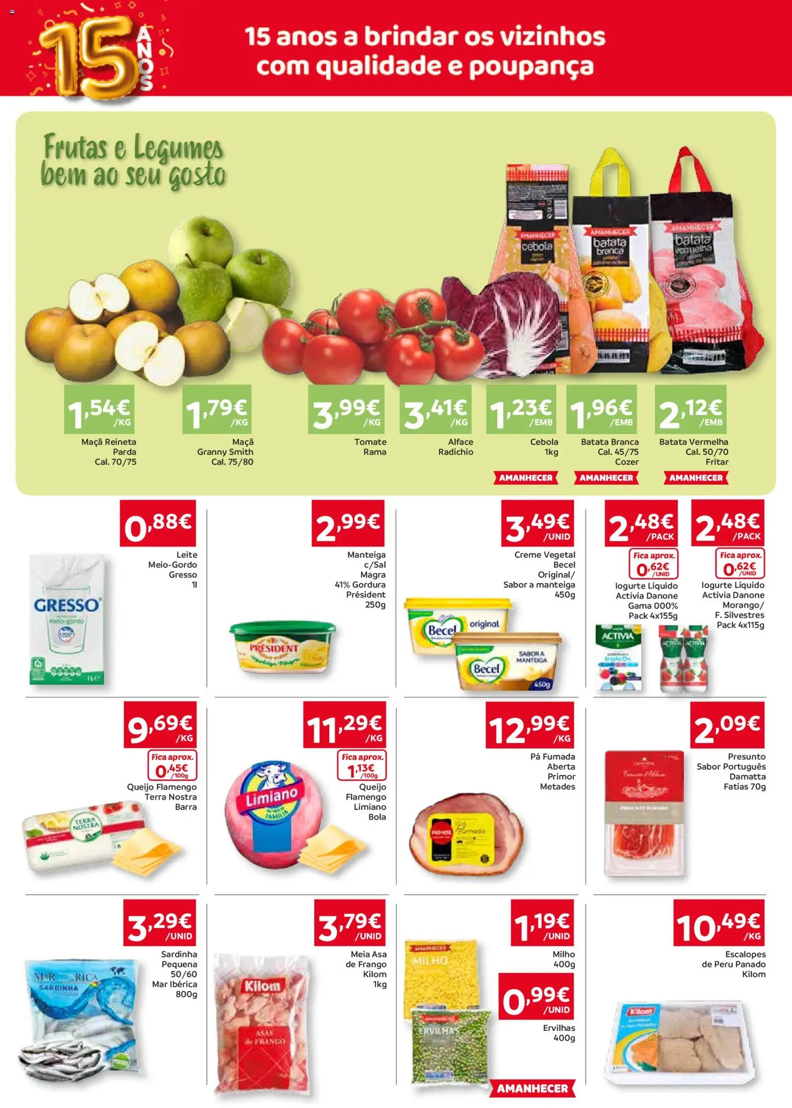 Amanhecer Folheto Madeira │ válido de 16.04.2026 | Página: 2 | Produtos: Leite, Presunto, Tomate, Creme