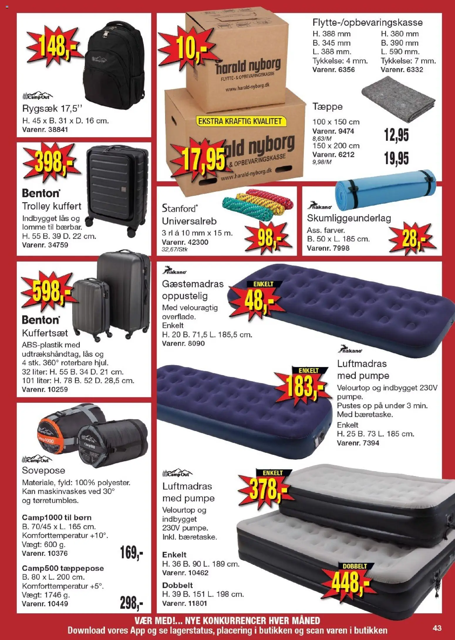 Harald Nyborg tilbudsavis – gyldig fra 13.11.2025 | Side: 45 | Produkter: Tæppe, Sovepose, Rygsæk, Kuffert