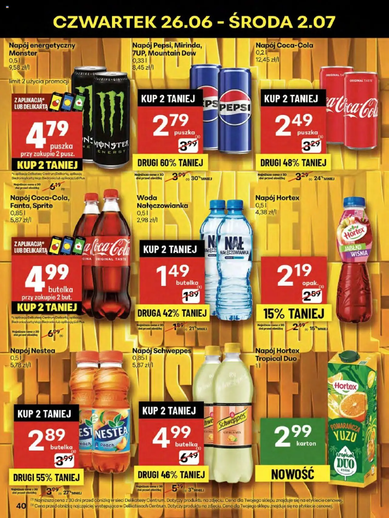 Delikatesy Centrum Gazetka - Sklepy Własne od 26.06.2025 | Strona: 40 | Produkty: Pepsi, Sprite, Delikatesy, Woda
