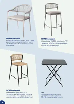 METRO - Prévisualisation de METRO Terrasse Offres Exclusives Marketplace valide à partir de 26.02.2026 | Page: 4 | Produits: Champagne, Fauteuil, Table, Chaise de bar
