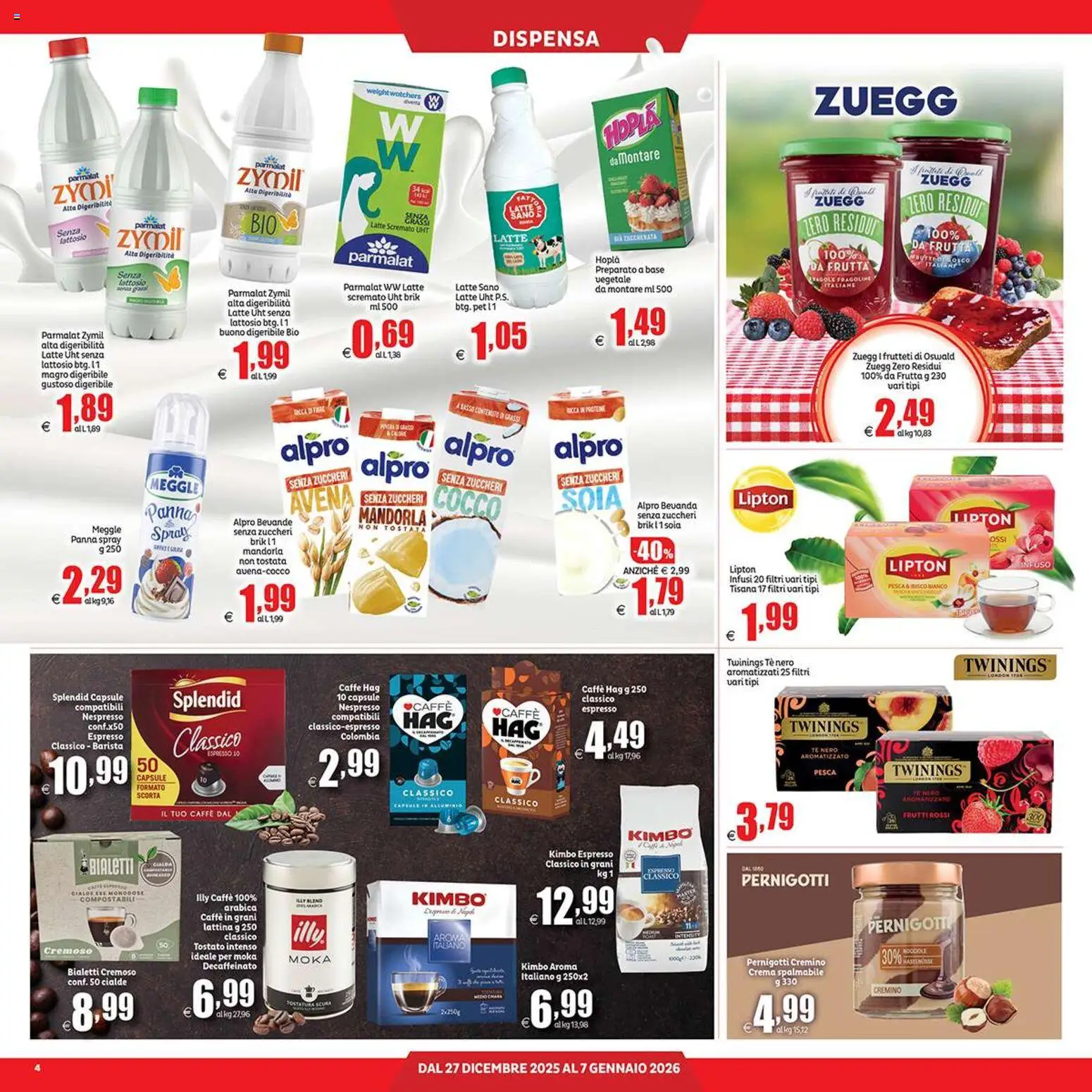 Volantino Elite Supermercati del 27.12.2025 | Pagina: 4 | Prodotti: Crema, Caffè, Frutta, Caffè in grani