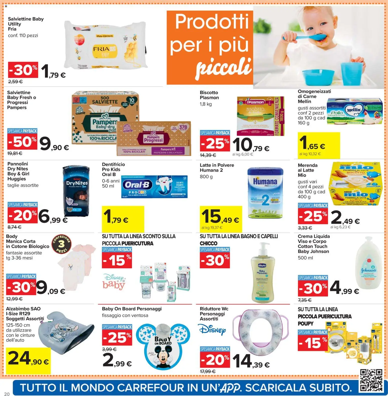 Volantino Carrefour del 02.01.2026 | Pagina: 20 | Prodotti: Crema, Pannolini, Pollo, Bagno