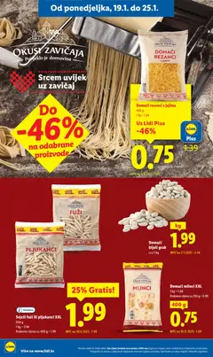 Domaći mlinci XXL, 400 g - Pregled kataloga iz trgovine Lidl, vrijedi od 19.01.2026 | Stranica: 10 | Proizvodi: Grah, Mlinci, Rezanci