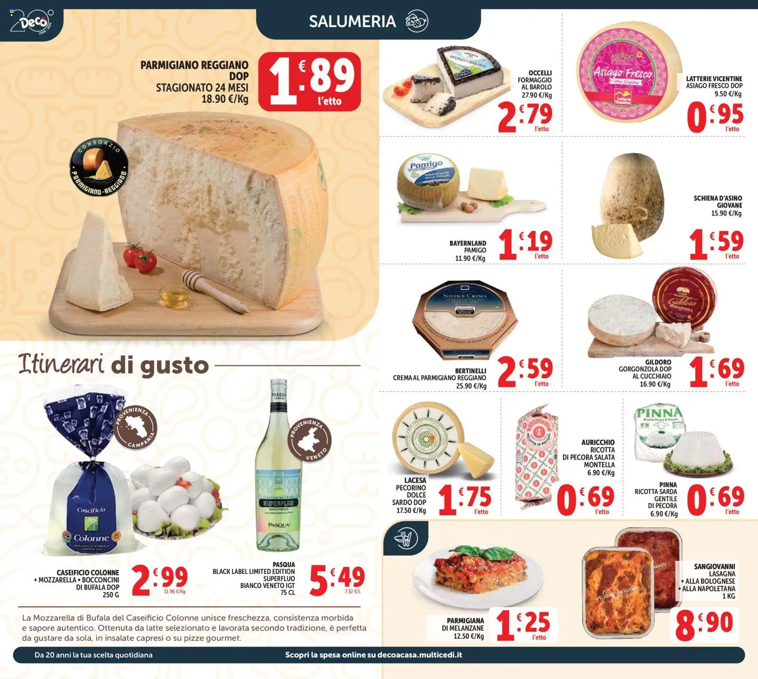 Volantino Decò del 27.03.2026 | Pagina: 8 | Prodotti: Lasagna, Parmigiano reggiano, Parmigiano, Letto