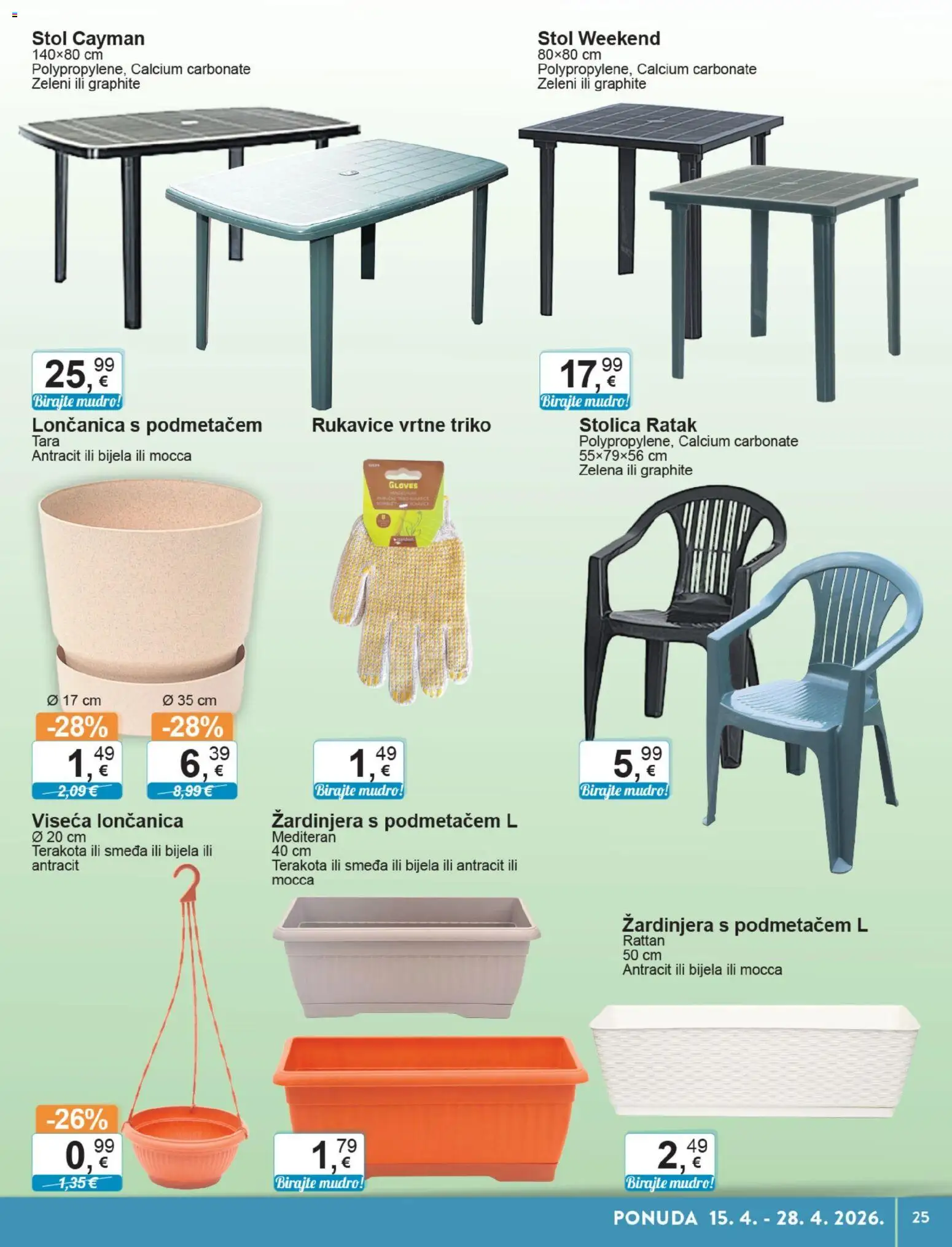 KTC katalog | vrijedi od 15.04.2026 | Stranica: 25 | Proizvodi: Stol, Stolica, Rukavice