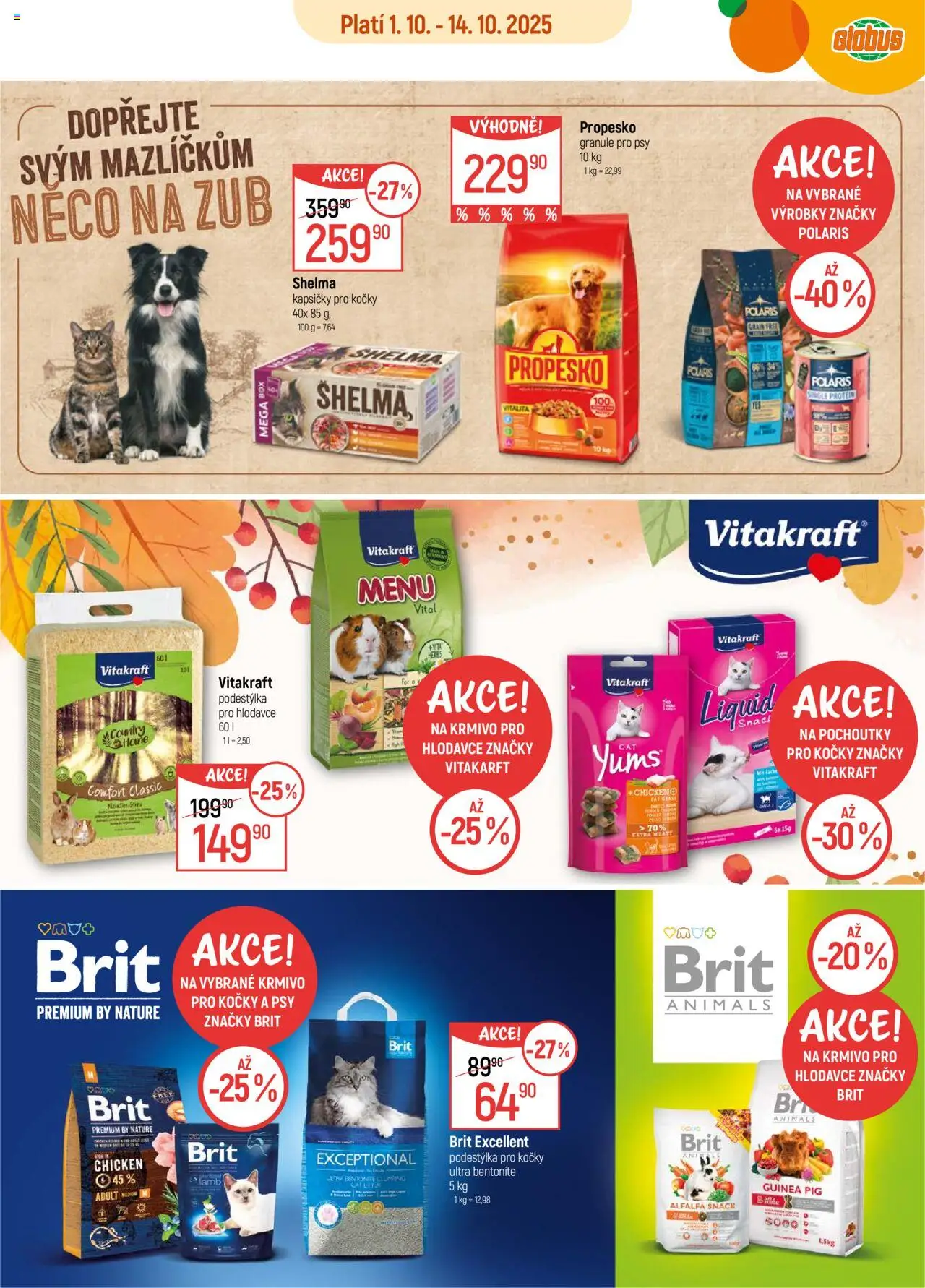 Globus leták - Pardubice od 01.10.2025 | Strana: 4 | Produkty: Granule pro psy, Propesko, Kapsičky pro kočky, Protein