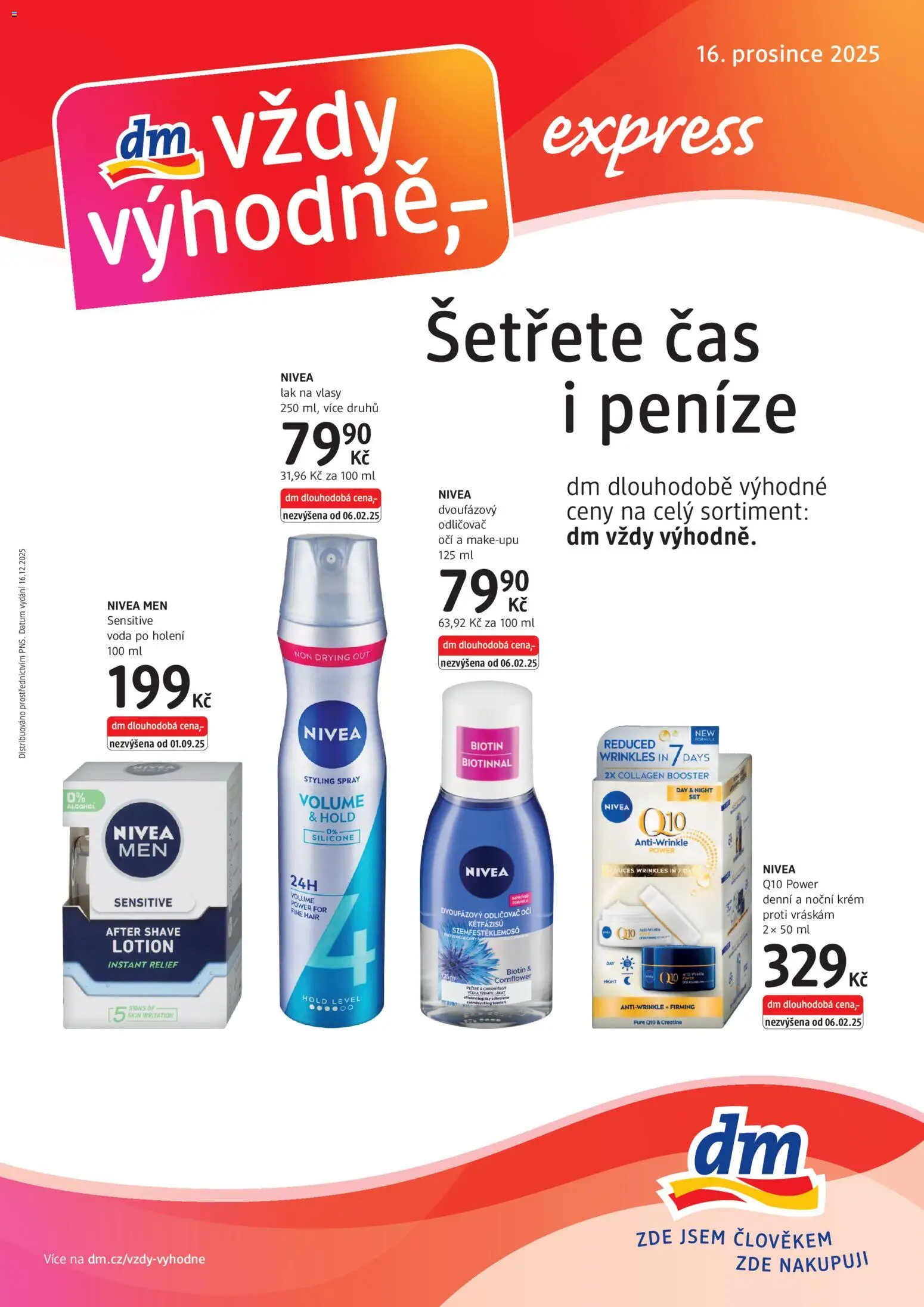 dm drogerie leták - Express od 16.12.2025 | Strana: 1 | Produkty: Voda, Krém, Lak na vlasy, Odličovač očí