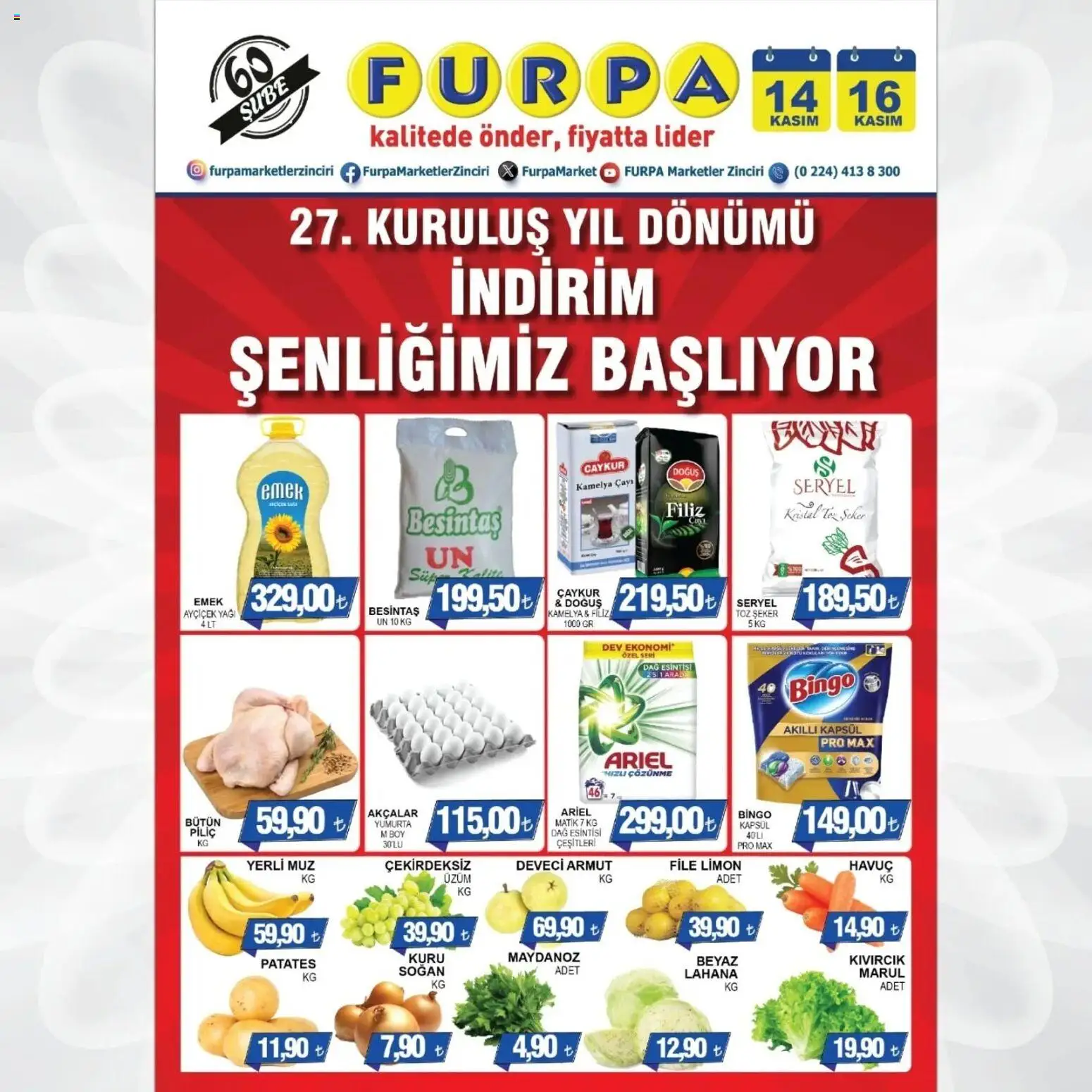Furpa Cuma’dan Pazar’a Katalog - 14.11.2025 tarihinden itibaren geçerlidir | Sayfa: 1 | Ürünler: Patates, Piliç, Armut, Maydanoz