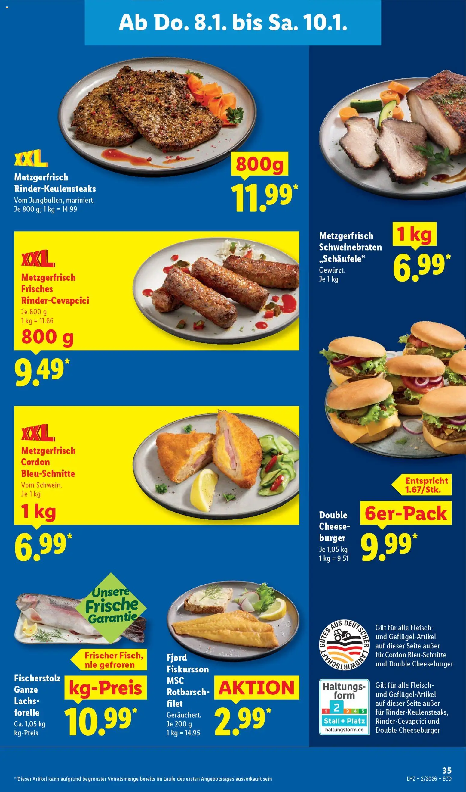 Lidl - Prospekt – gültig ab 05.01.2026 | Seite: 47 | Produkte: Burger, Lachs, Fleisch