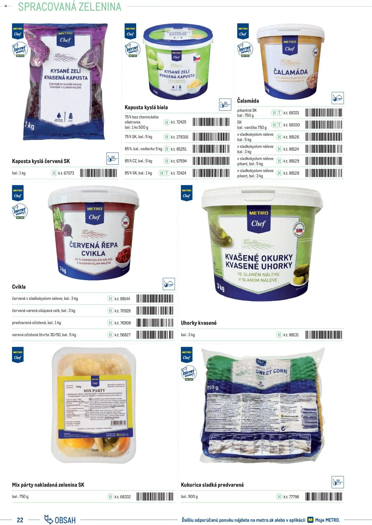 Nové Metro akcie – leták je platný od 01.01.2025 | Strana: 22 | Produkty: Kapusta, Cvikla, Kukurica, Uhorky