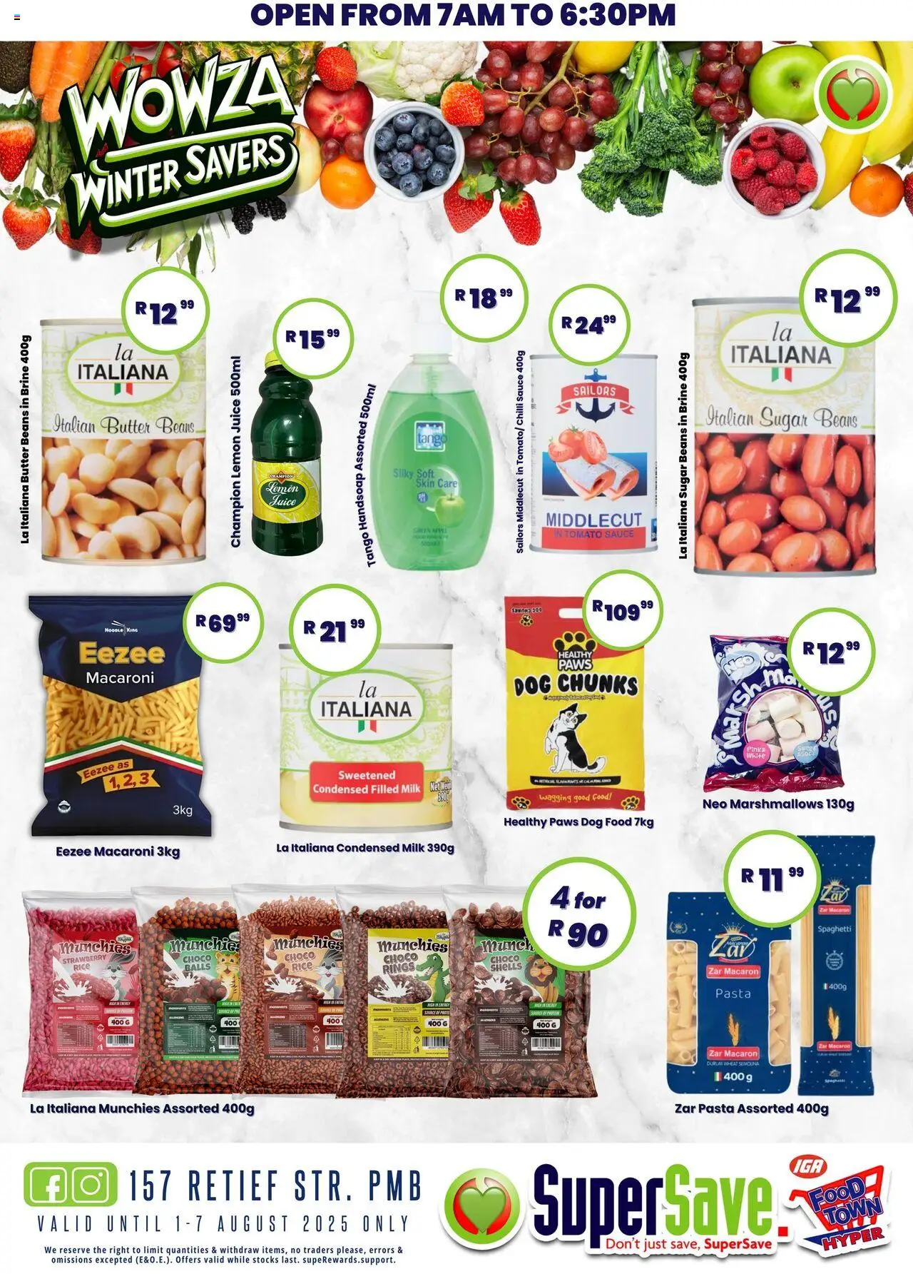 Super Save Specials │ valid from 01.08.2025 | Page: 16 | Products: Butter, Juice, Pasta, Dog food