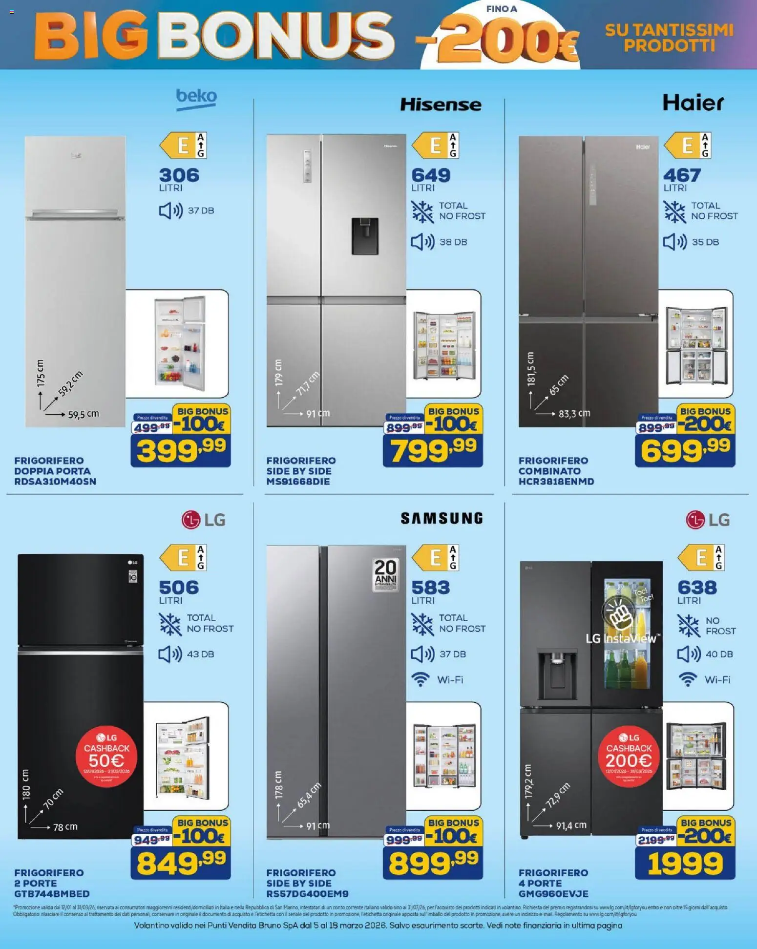 Volantino BRUNO del 05.03.2026 | Pagina: 7 | Prodotti: Frigorifero, Samsung