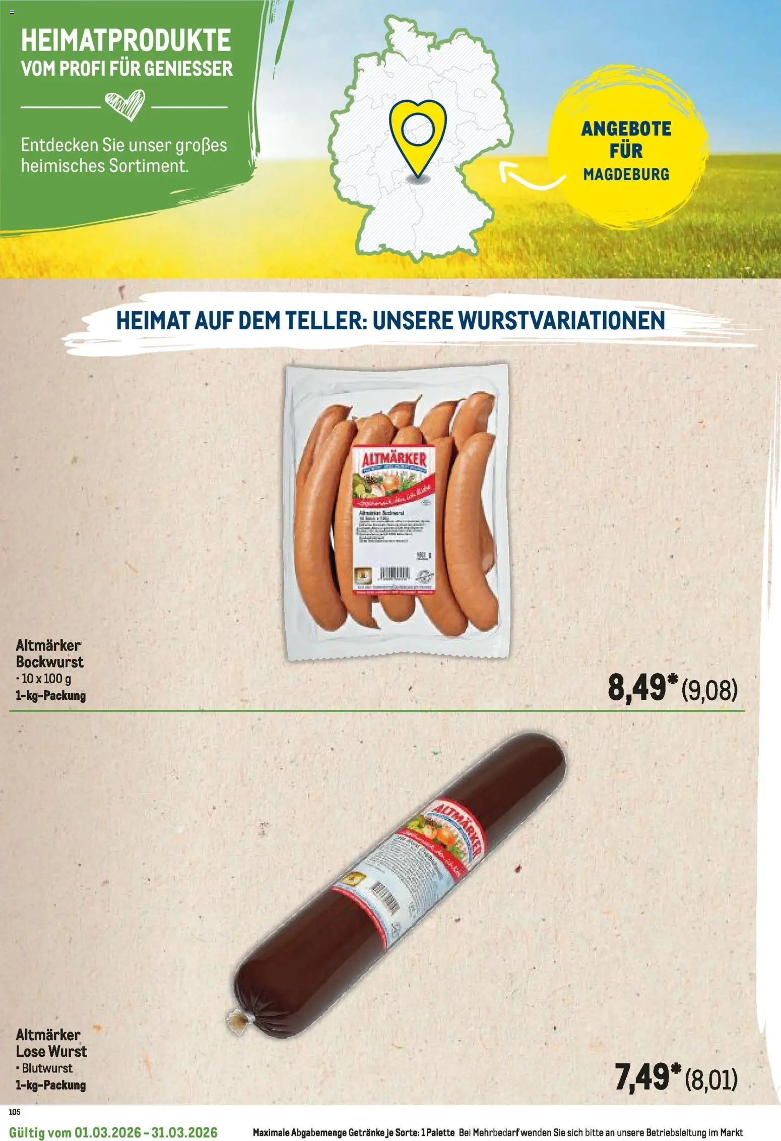 Metro Regionaler Flyer – gültig ab 01.03.2026 | Seite: 96 | Produkte: Bockwurst, Wurst