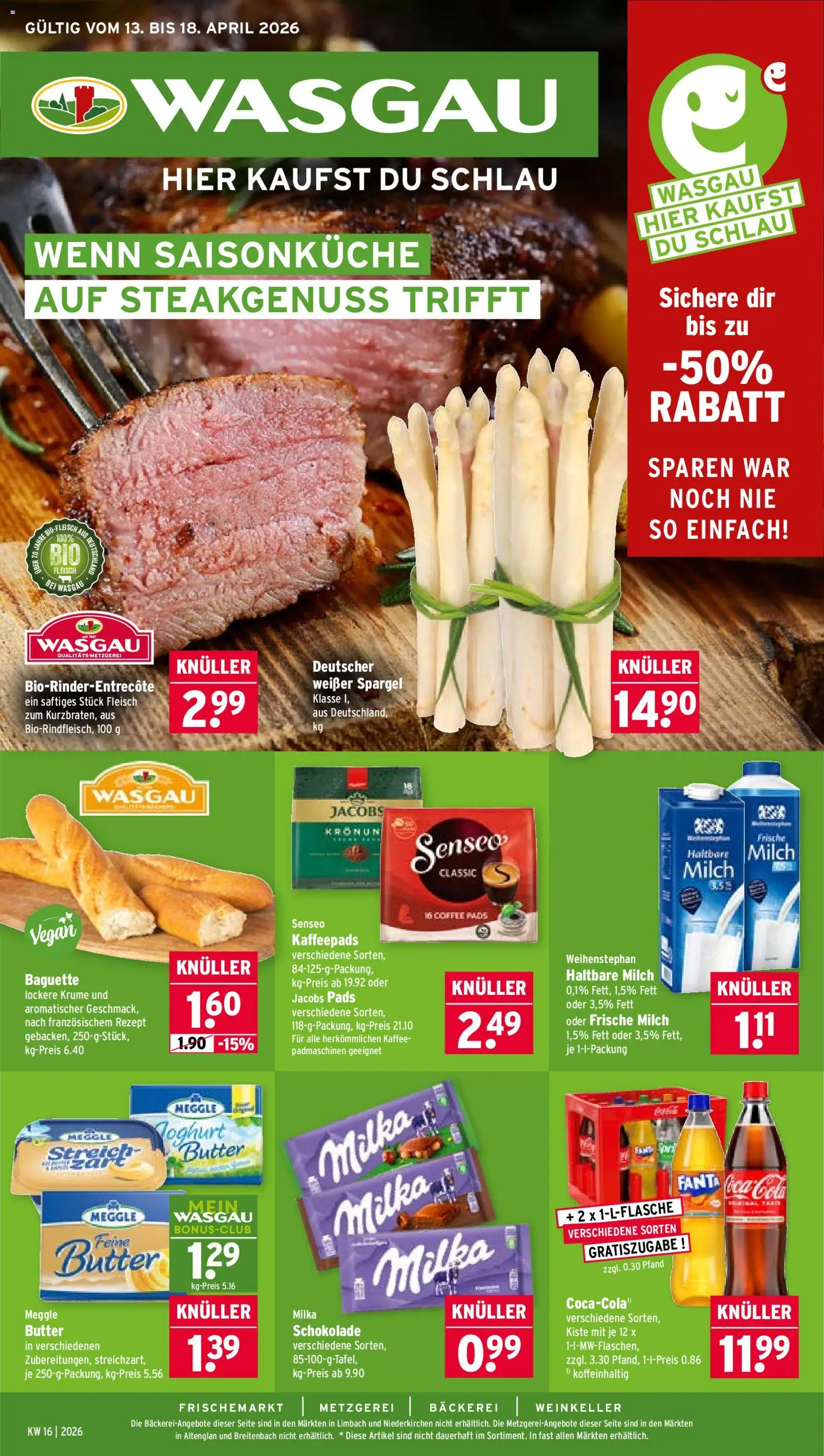 Wasgau Prospekt 	 – gültig ab 13.04.2026 | Seite: 1