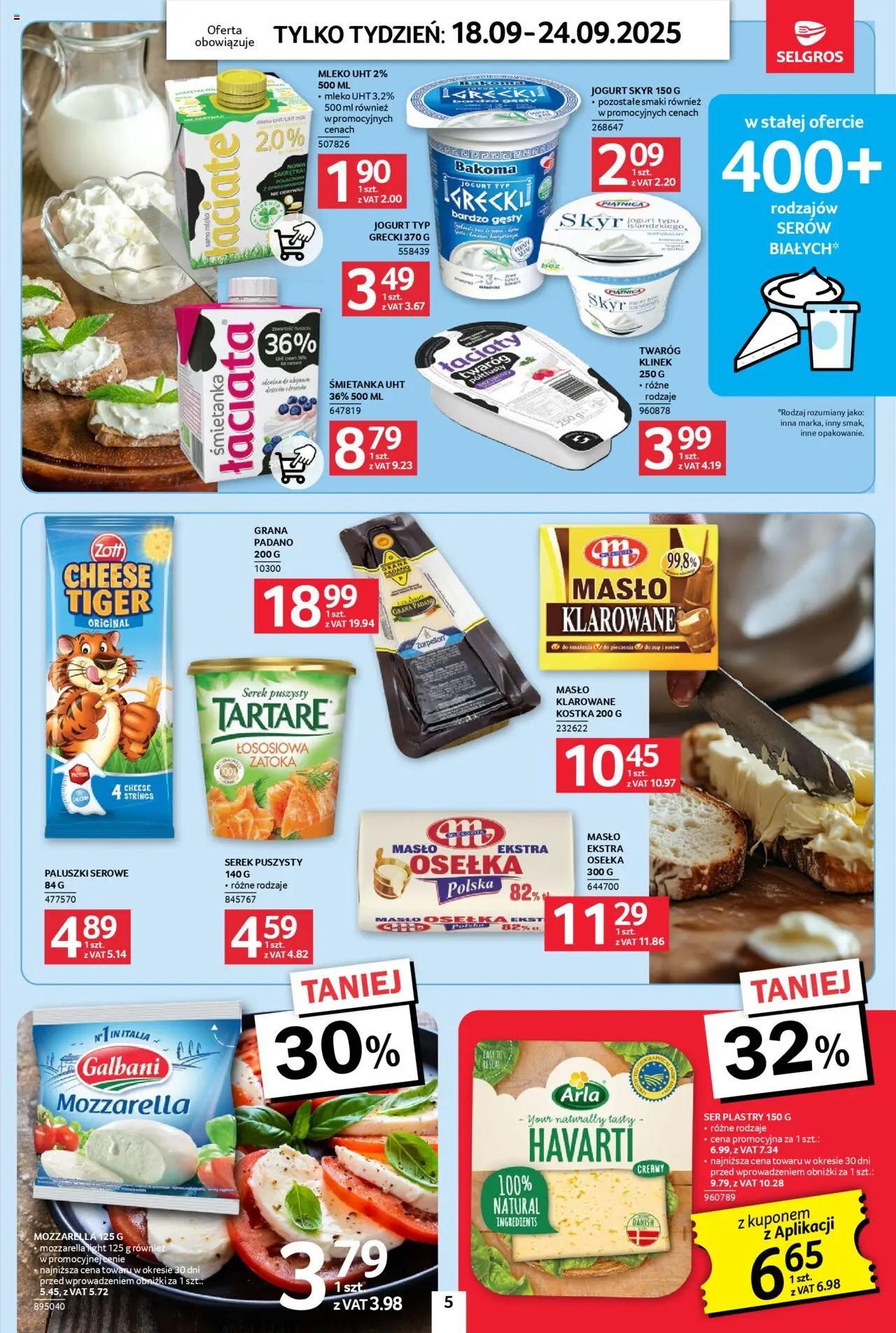 Selgros cash&carry Gazetka - Jeszcze więcej super promocji od 18.09.2025 | Strona: 5 | Produkty: Grana padano, Paluszki, Twaróg, Paluszki serowe