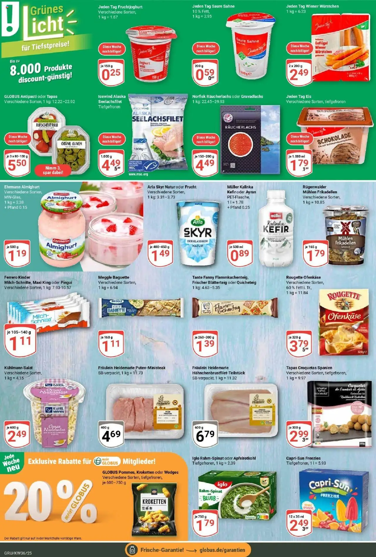 Globus prospekt Grünstadt	 – gültig ab 01.09.2025 | Seite: 12 | Produkte: Ehrmann almighurt, Fruchtjoghurt, Skyr, Salat