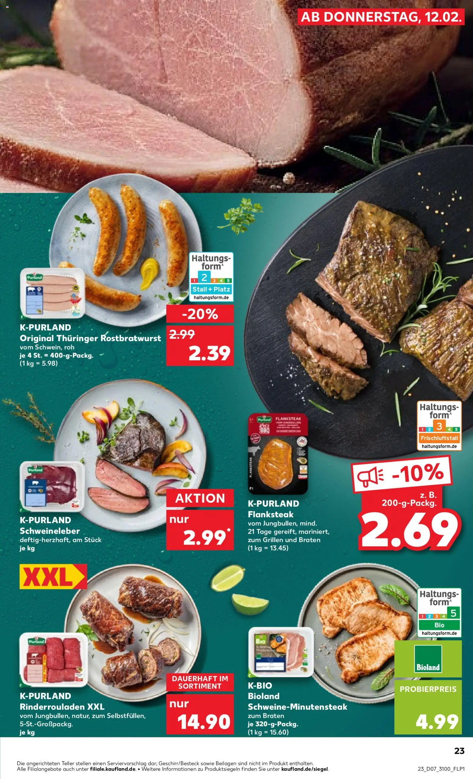 Kaufland prospekt Leipzig	 – gültig ab 12.02.2026 | Seite: 23 | Produkte: Rinderrouladen, Steak