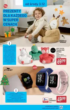 Pogląd oferty "Aldi Gazetka - Hity od Środy i od Soboty" - ważna od 03.12.2025 | Strona: 9 | Produkty: USB, Smartwatch, Fotel, Bateria