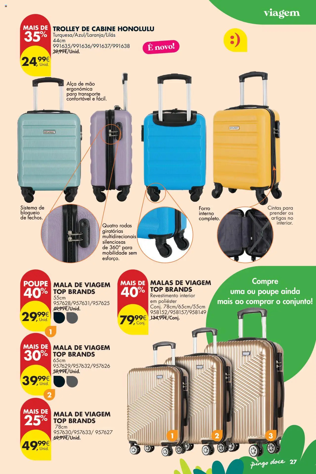 Pingo Doce - Folheto Bazar Verão │ válido de 22.07.2025 | Página: 27 | Produtos: Mala de viagem, Top