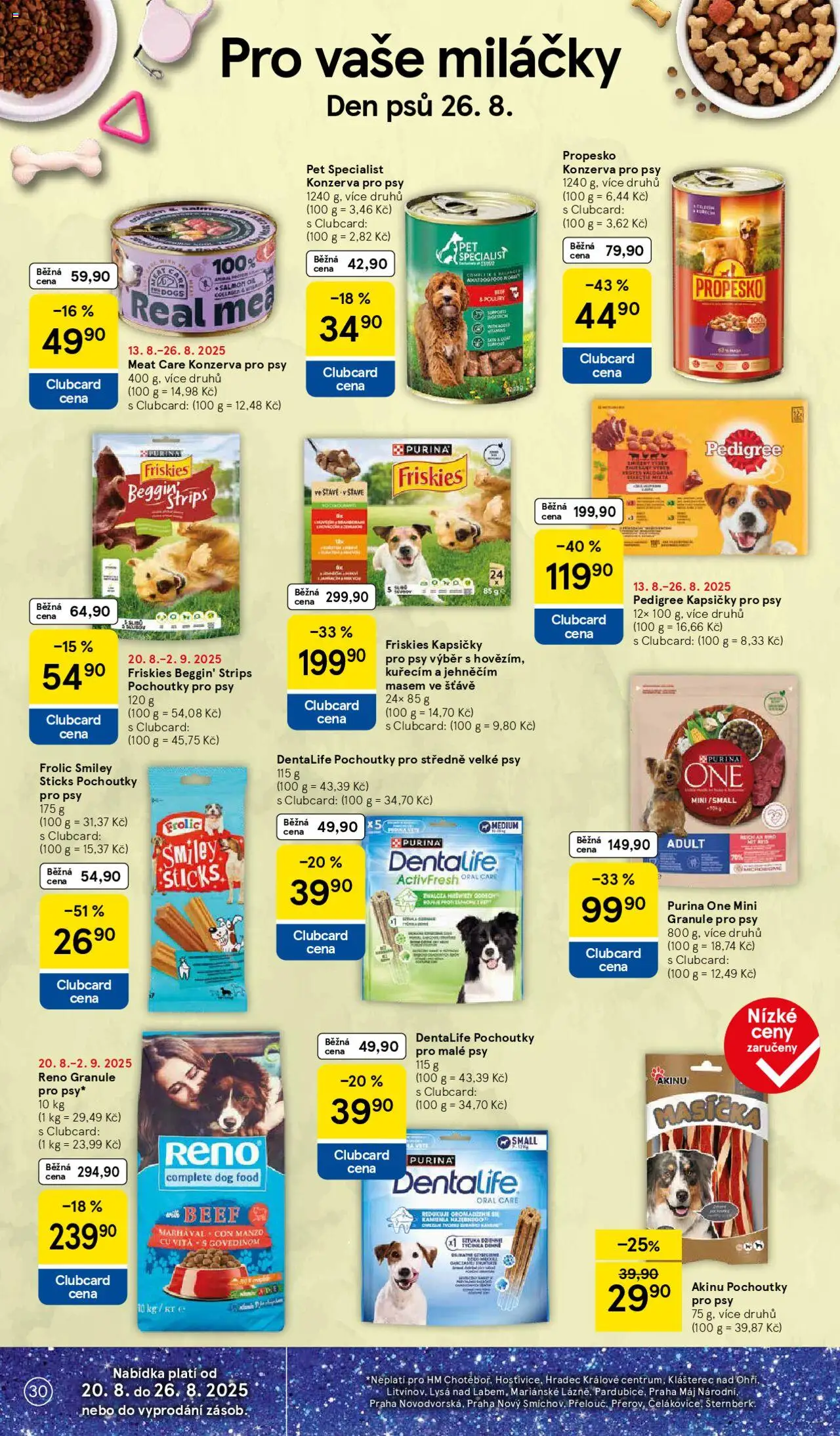 Tesco leták - Hypermarket od 20.08.2025 | Strana: 30 | Produkty: Propesko, Granule, Med, Pedigree