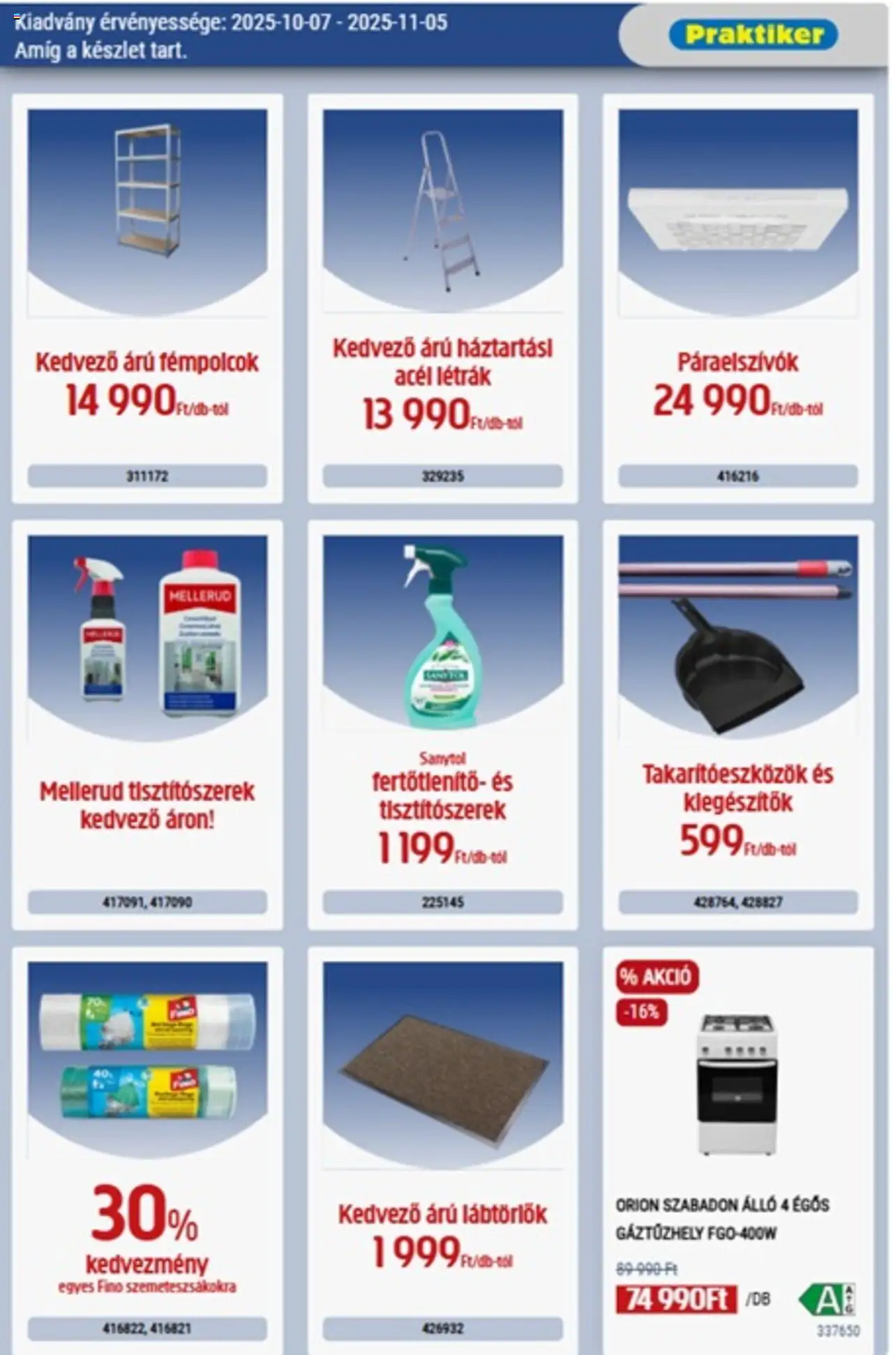 Praktiker akciós ujság - amely érvényes a következő dátumtól: 07.10.2025 | Oldal: 31 | Termékek: Gáztűzhely