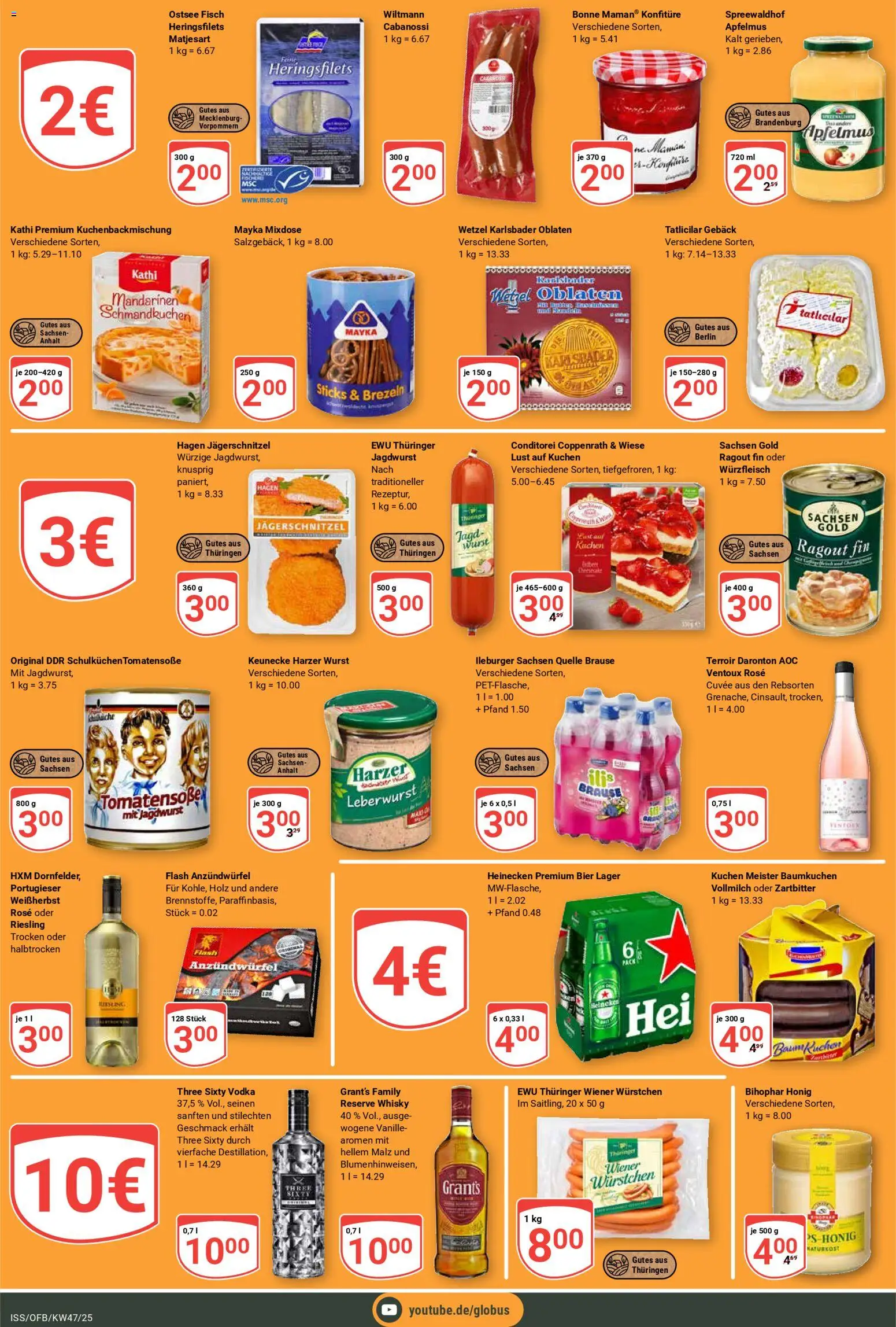 Globus Prospekt 	 – gültig ab 17.11.2025 | Seite: 19 | Produkte: Bier, Mandarinen, Wurst, Kuchen