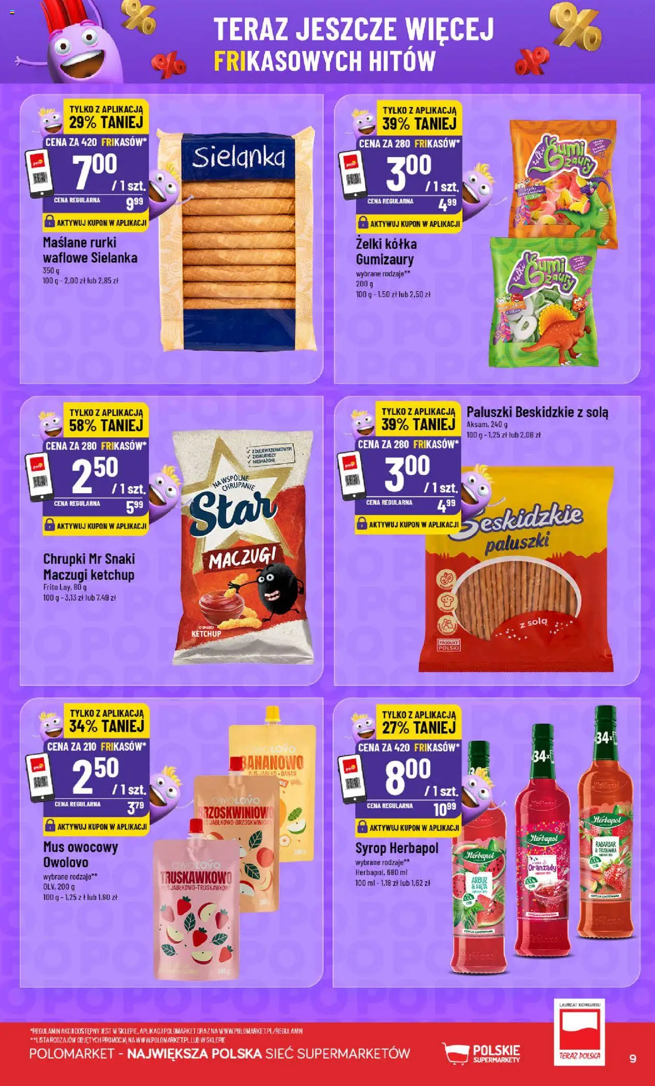 POLOmarket Gazetka - Frikasowe Hity od 08.10.2025 | Strona: 9 | Produkty: Arbuz, Ketchup, Żelki, Banan