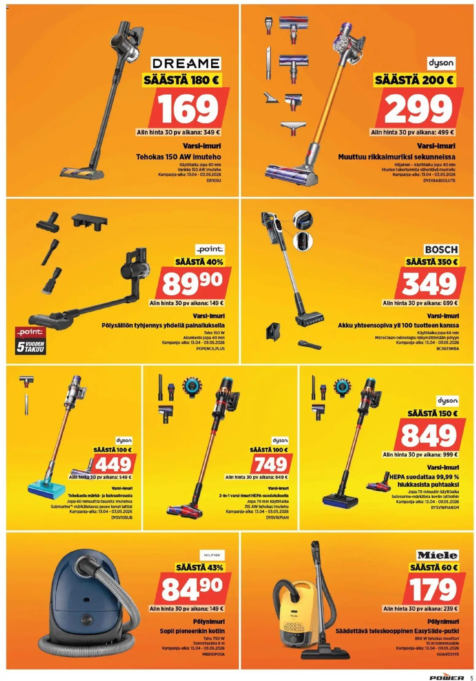 Power tarjoukset – voimassa 13.04.2026 alkaen | Sivu: 5 | Tuotteet: Akku