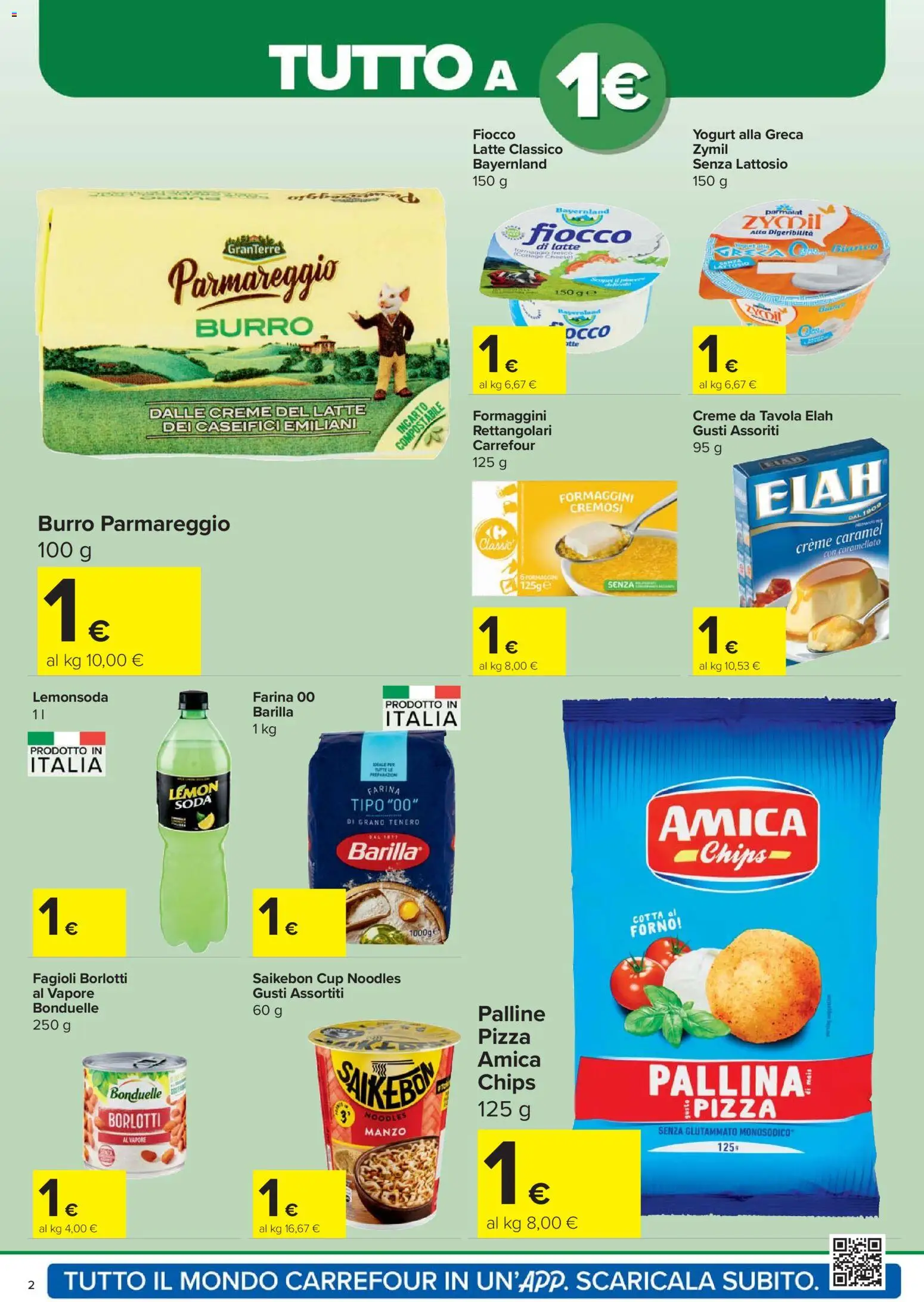 Volantino Carrefour del 26.02.2026 | Pagina: 2 | Prodotti: Yogurt, Manzo, Farina, Forno
