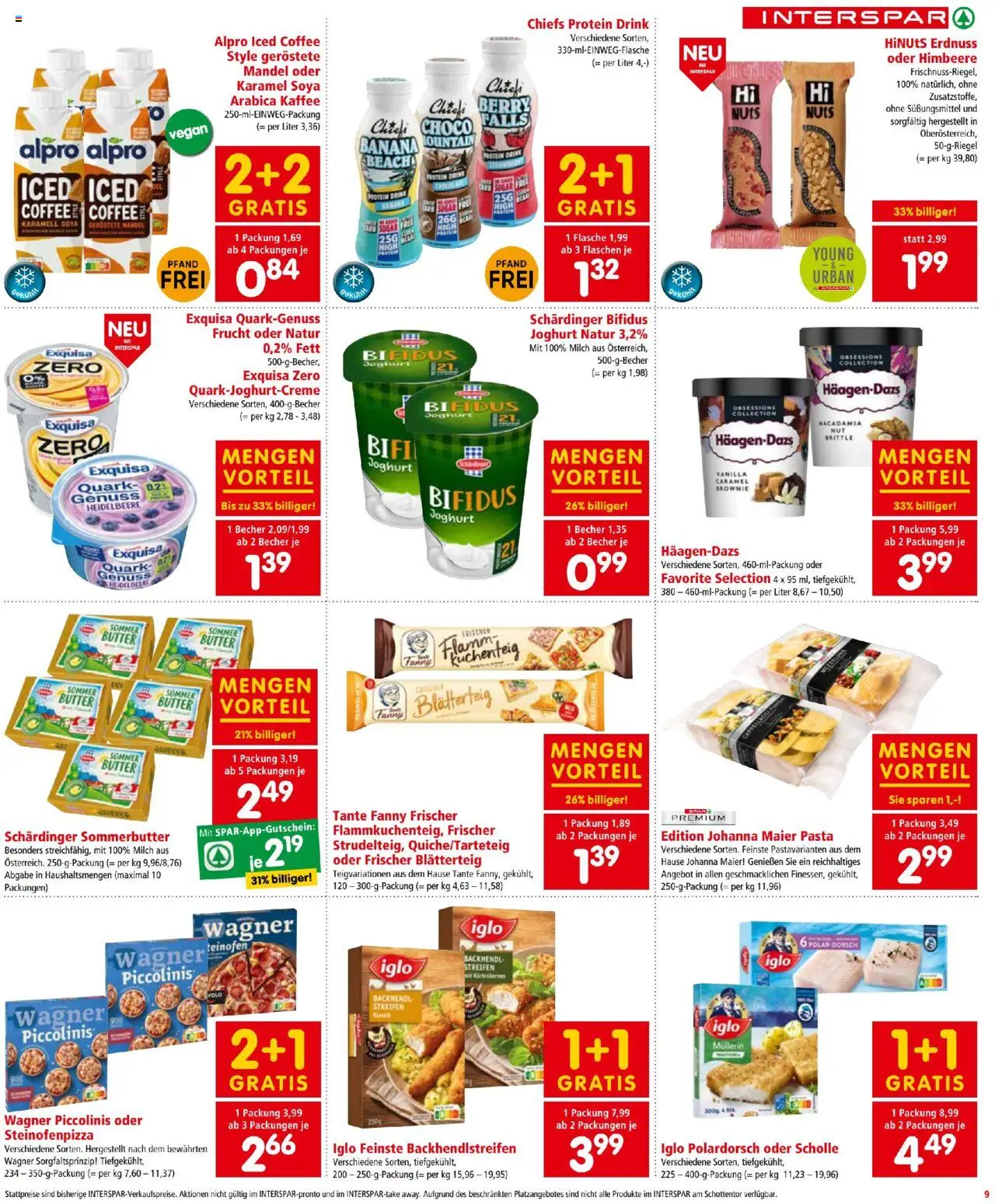 Interspar Flugblatt gültig ab 31.07.2025 | Seite: 9 | Produkte: Mango, Himbeere, Milch, Kaffee
