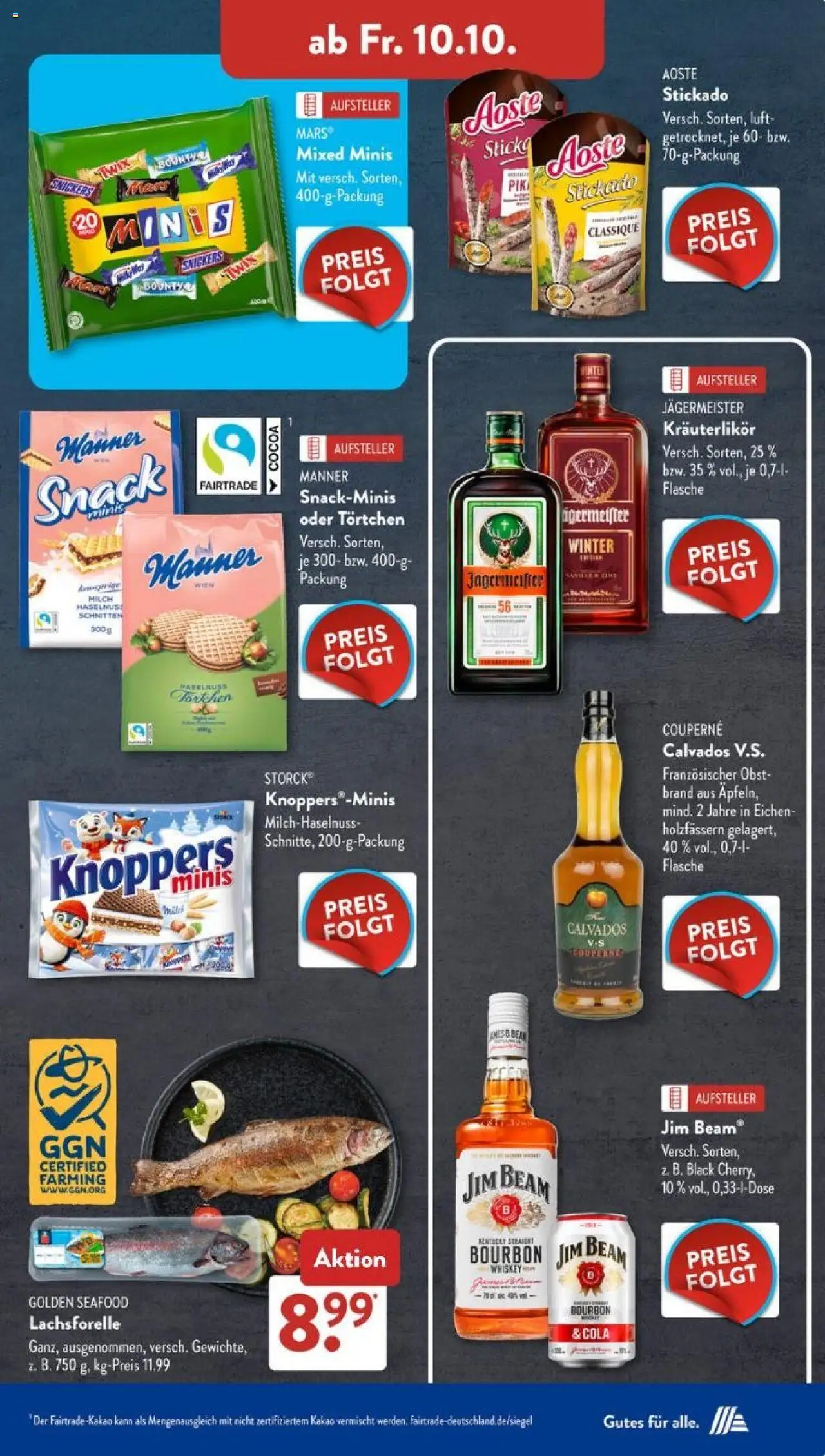 Aldi Süd Prospekt 	 – gültig ab 06.10.2025 | Seite: 13 | Produkte: Milch, Jägermeister, Obst, Bourbon