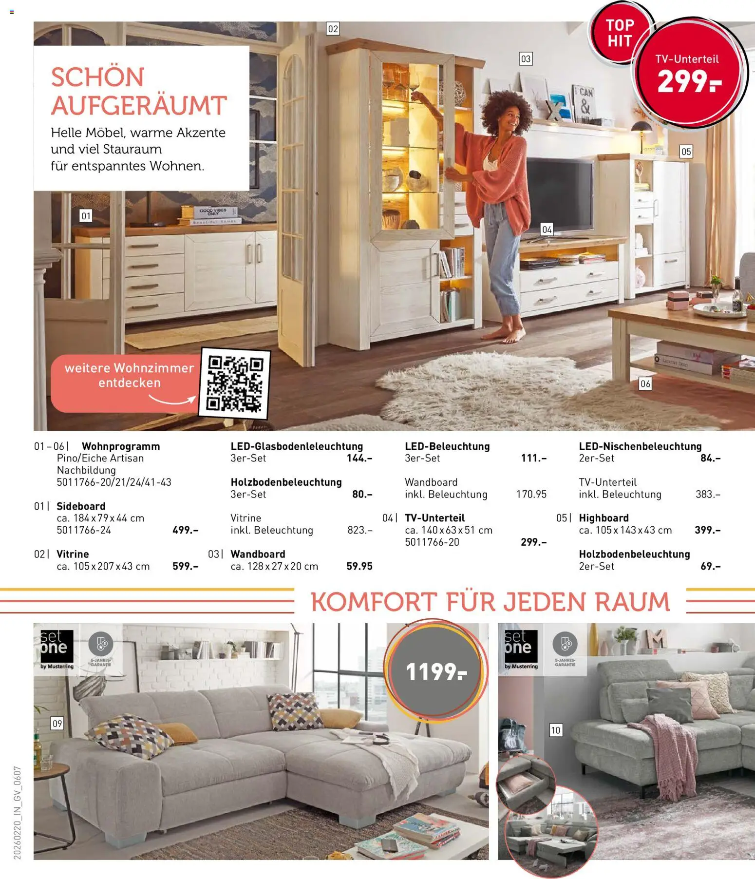 Möbel Martin Prospekt 	 – gültig ab 20.02.2026 | Seite: 6 | Produkte: Sideboard, HIghboard, Wandboard, Vitrine