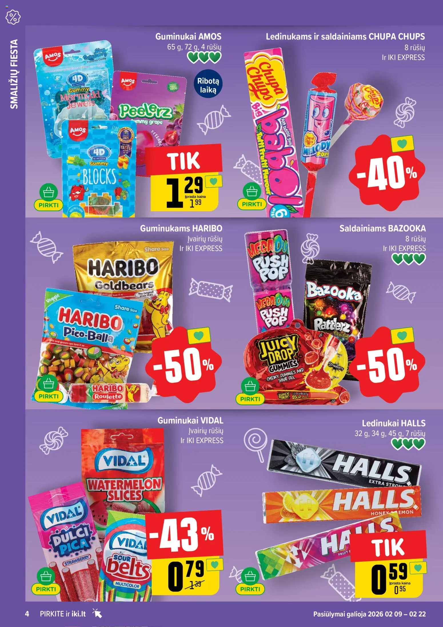 IKI akcijos nuo 16.02.2026 | Puslapis: 4 | Prekių: Ledinukai, Guminukai