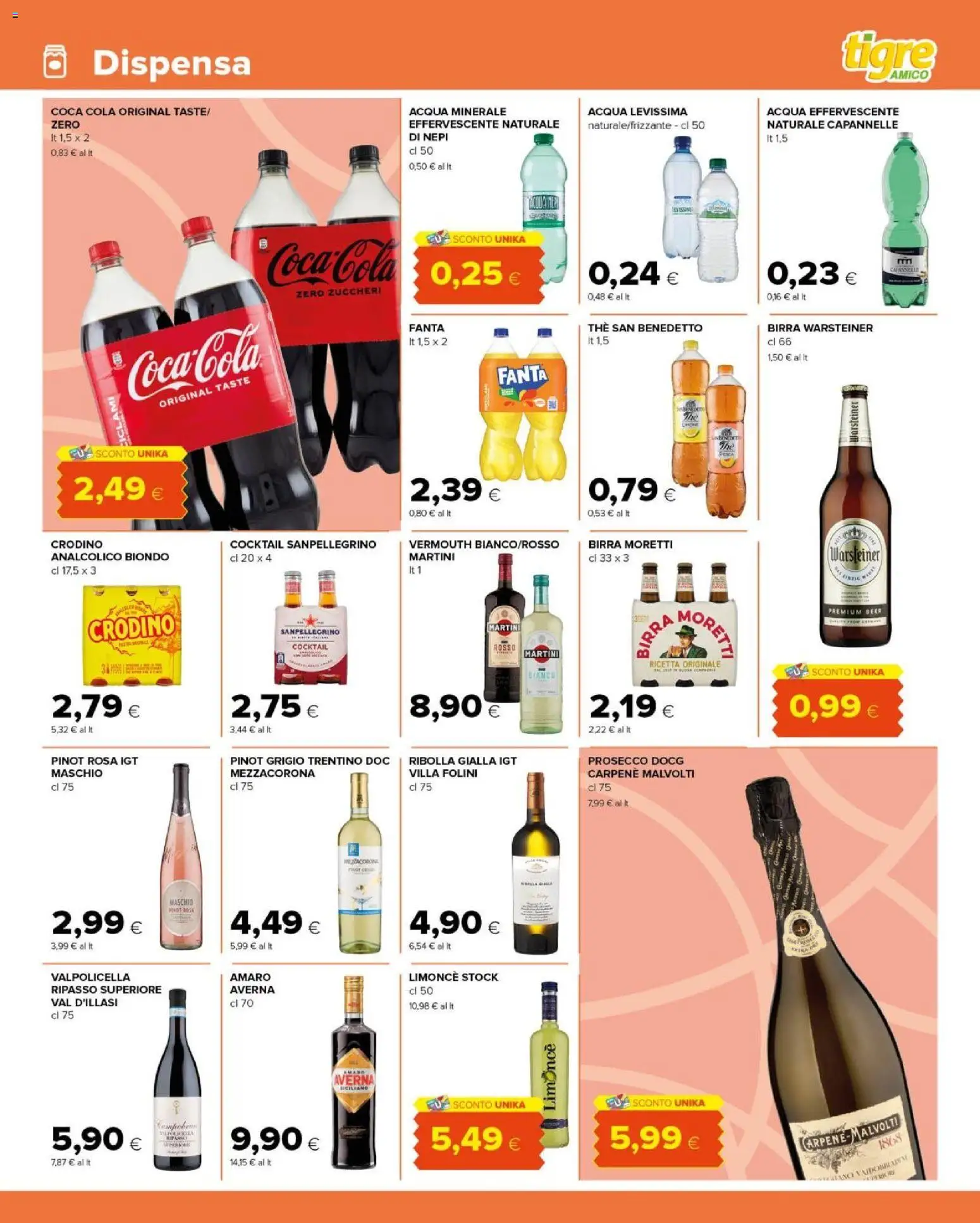 Volantino Tigre del 30.11.2025 | Pagina: 13 | Prodotti: Prosecco, Acqua, The, Amaro