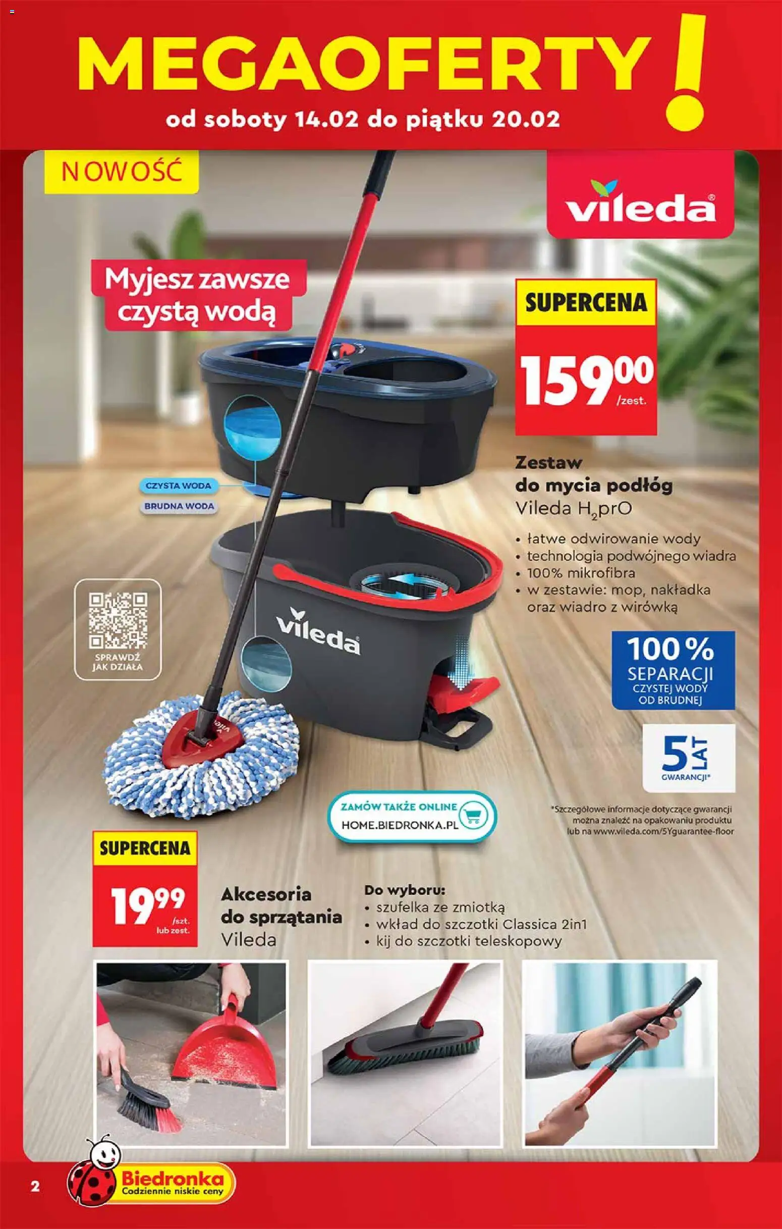 Biedronka gazetka - Hity i inspiracje od 14.02.2026 | Strona: 2 | Produkty: Vileda, Woda