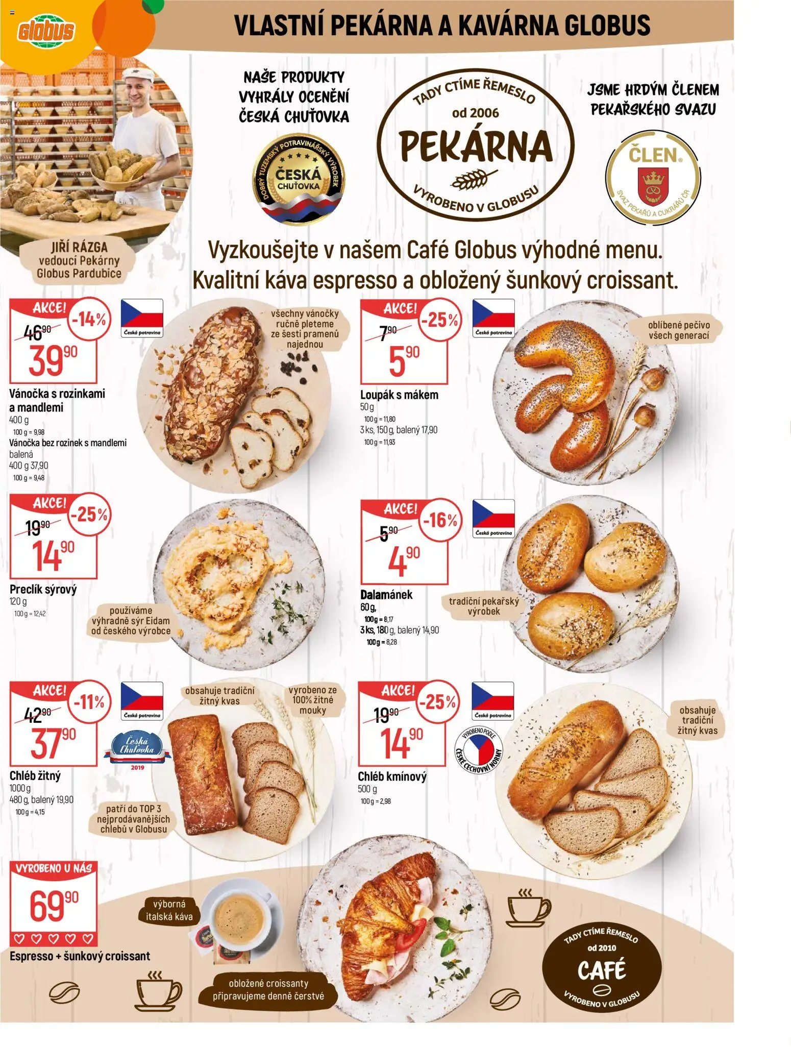 Globus leták - Pardubice od 10.12.2025 | Strana: 4 | Produkty: Globus, Sýr, Chléb, Pekárna