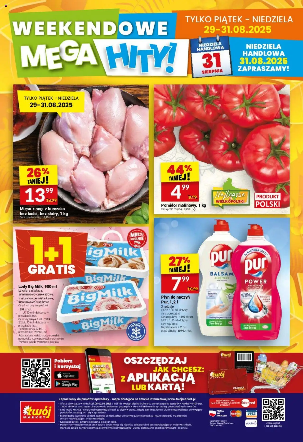 Twój Market Gazetka od 27.08.2025 | Strona: 40 | Produkty: Karta, Mięso, Lody