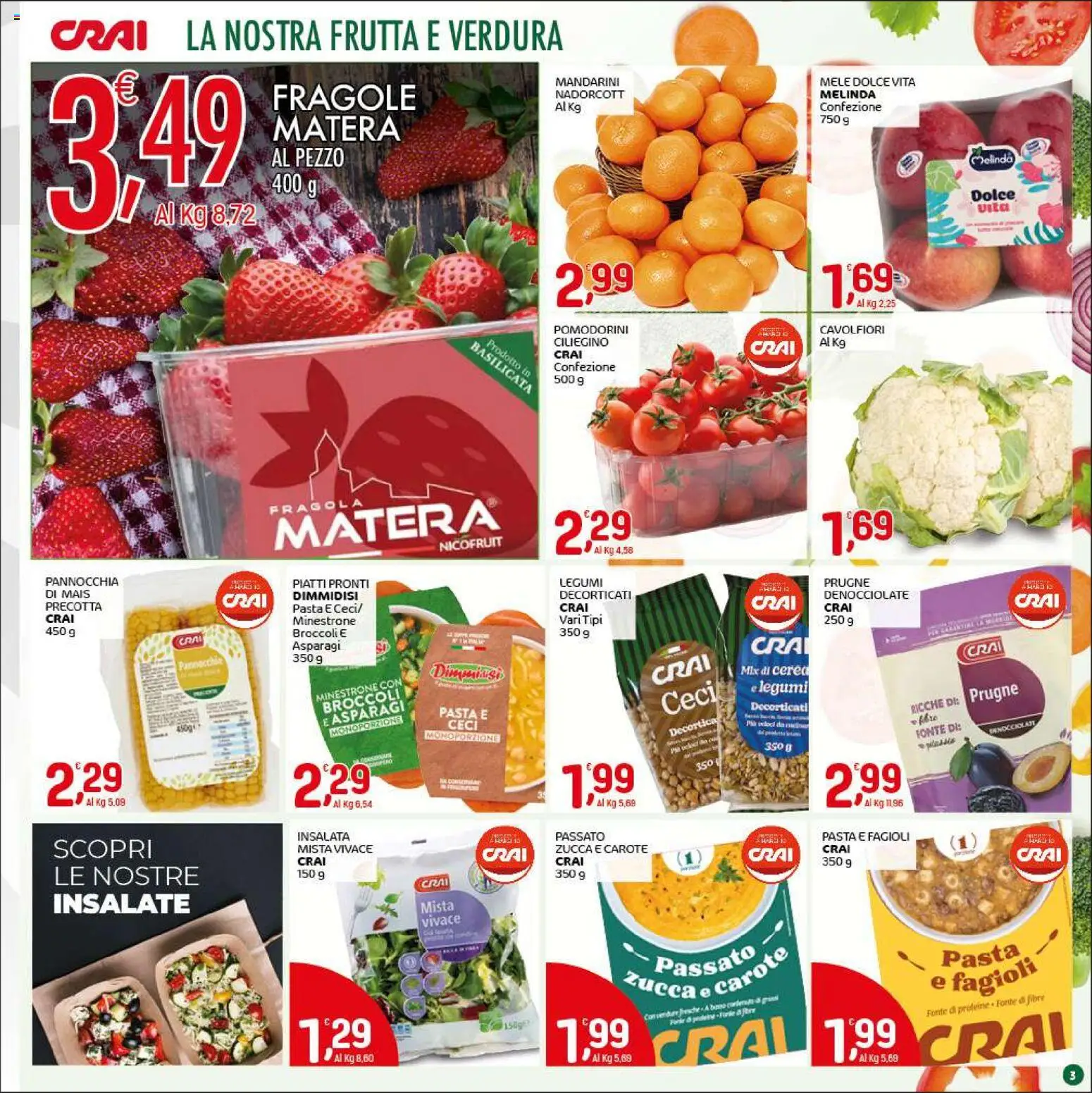 Volantino CRAI del 05.03.2026 | Pagina: 3 | Prodotti: Minestrone, Ceci, Broccoli, Mais