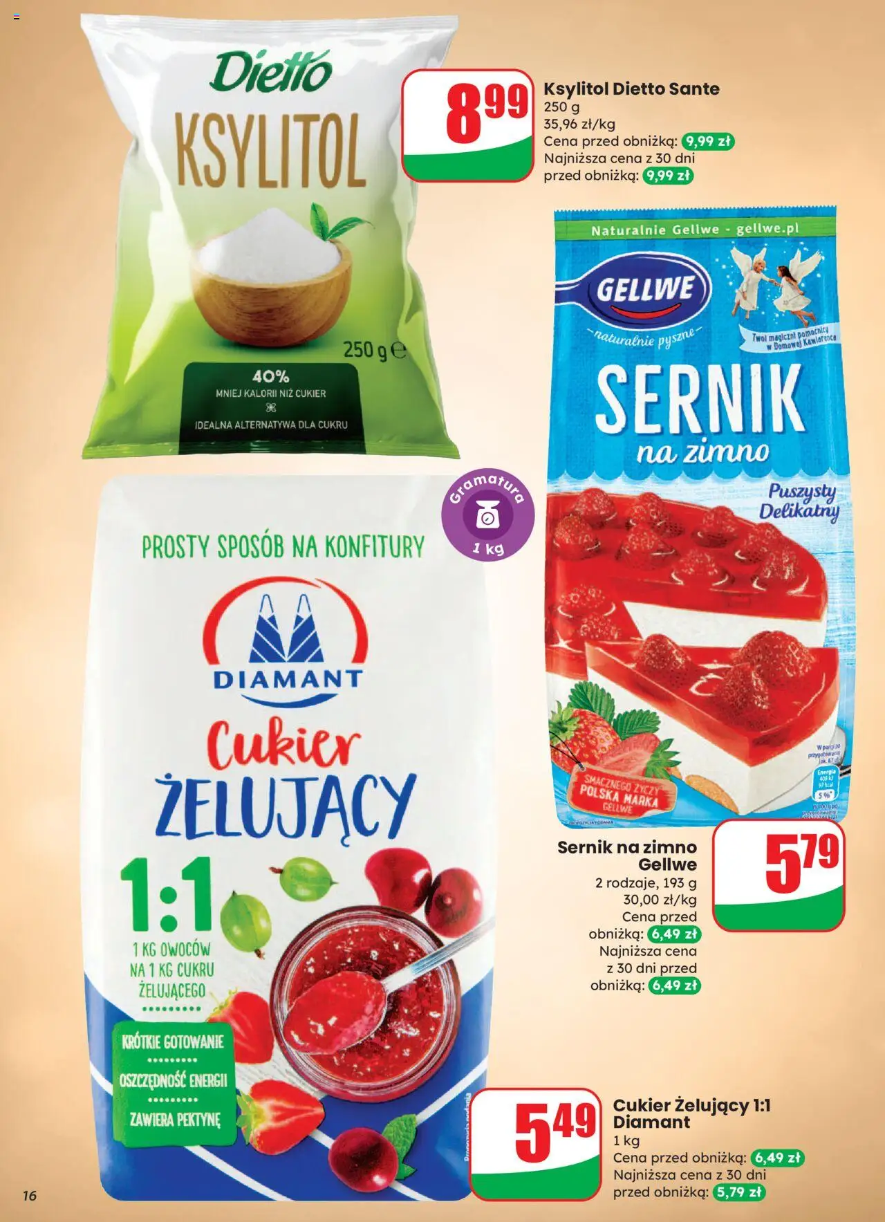 Dino Gazetka od 27.08.2025 | Strona: 16 | Produkty: Ksylitol, Cukier żelujący, Cukier