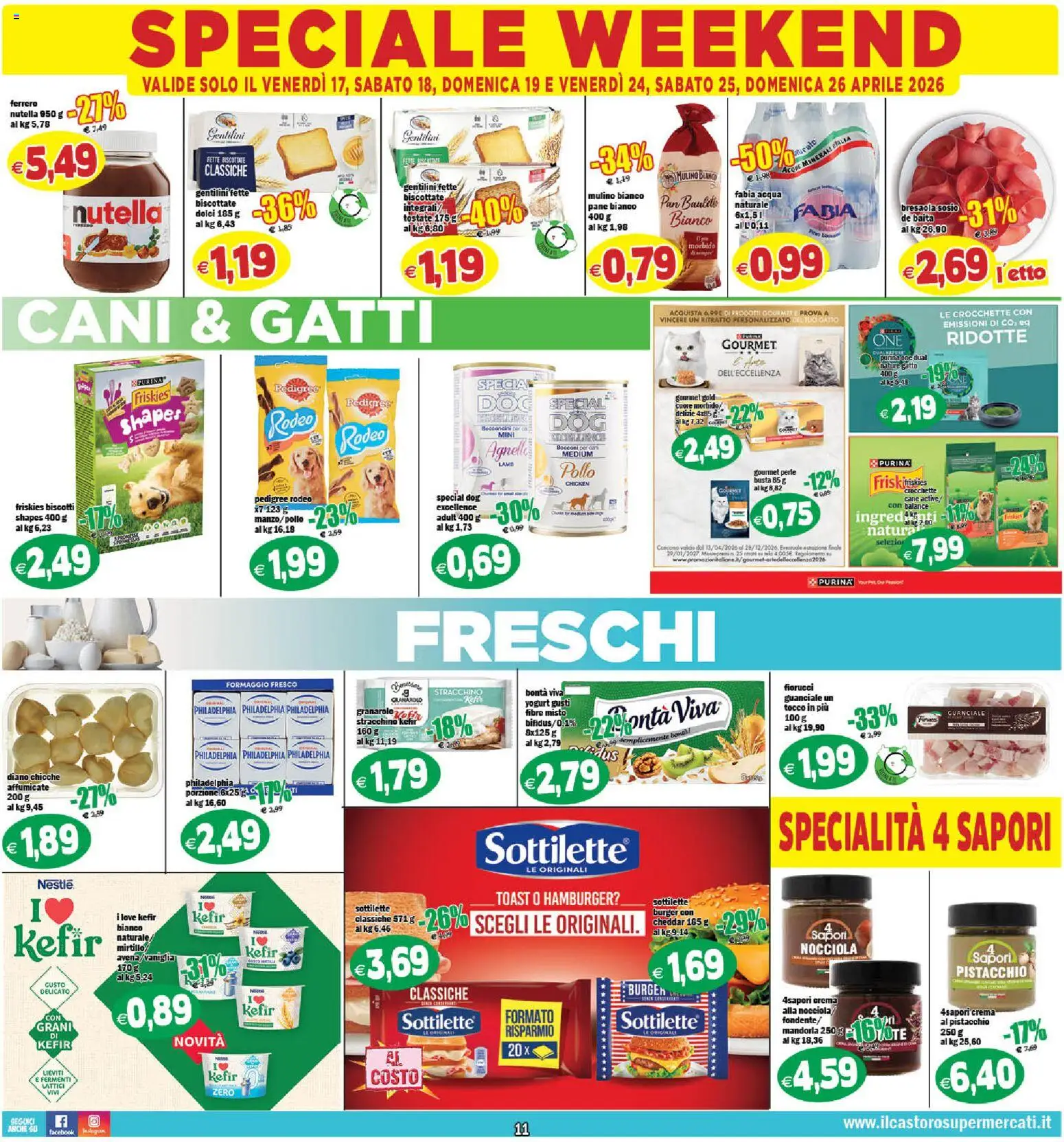Volantino Il Castoro del 17.04.2026 | Pagina: 11 | Prodotti: Crema, Pane, Biscotti, Nutella