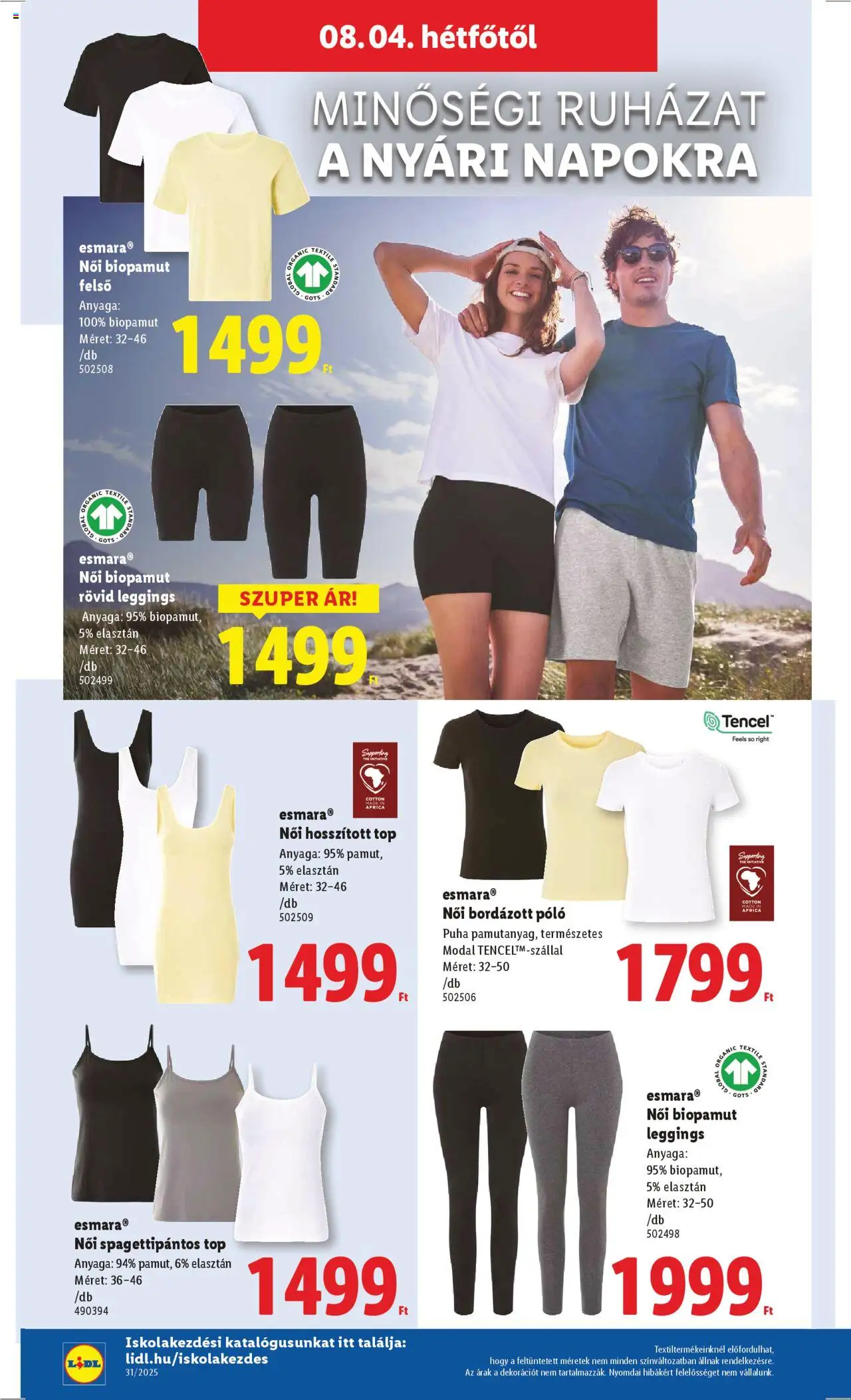 Lidl akciós ujság - amely érvényes a következő dátumtól: 02.08.2025 | Oldal: 8 | Termékek: Só, Leggings