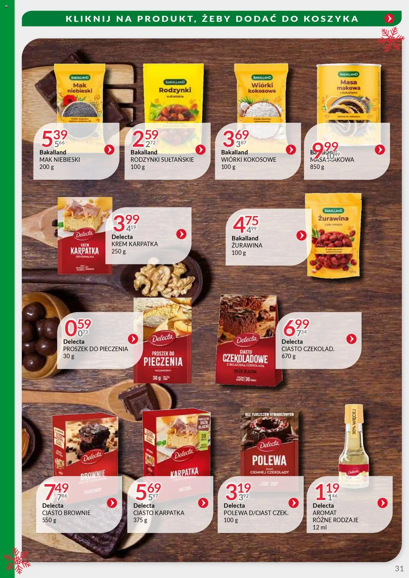 Eurocash Gazetka - Oferta Handlowa MR Południowy Wschód od 24.11.2025 | Strona: 31 | Produkty: Ciasto brownie, Żurawina, Krem, Rodzynki