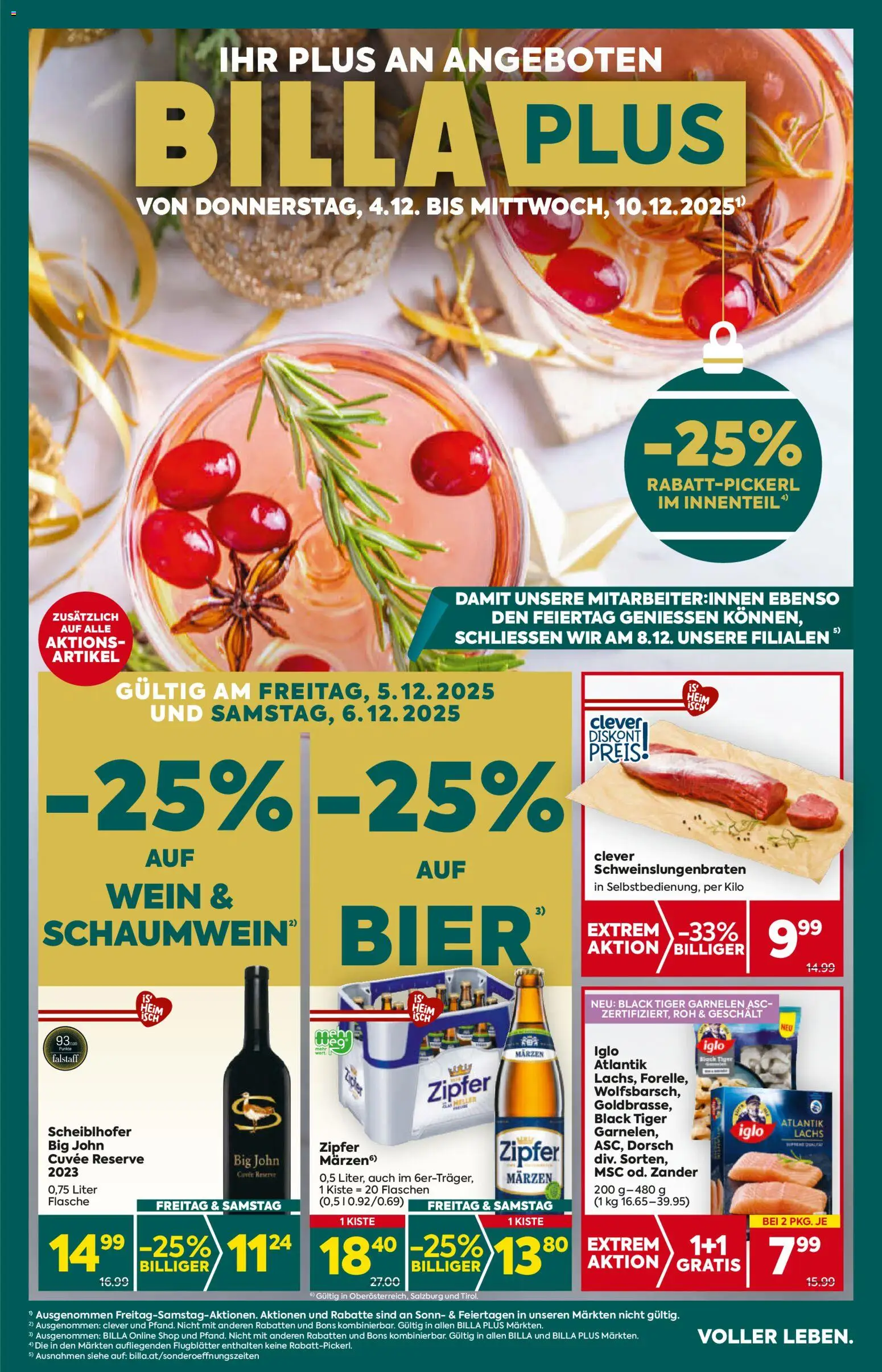 Billa Plus Flugblatt - Tirol gültig ab 04.12.2025 | Seite: 1 | Produkte: Wein, Bier