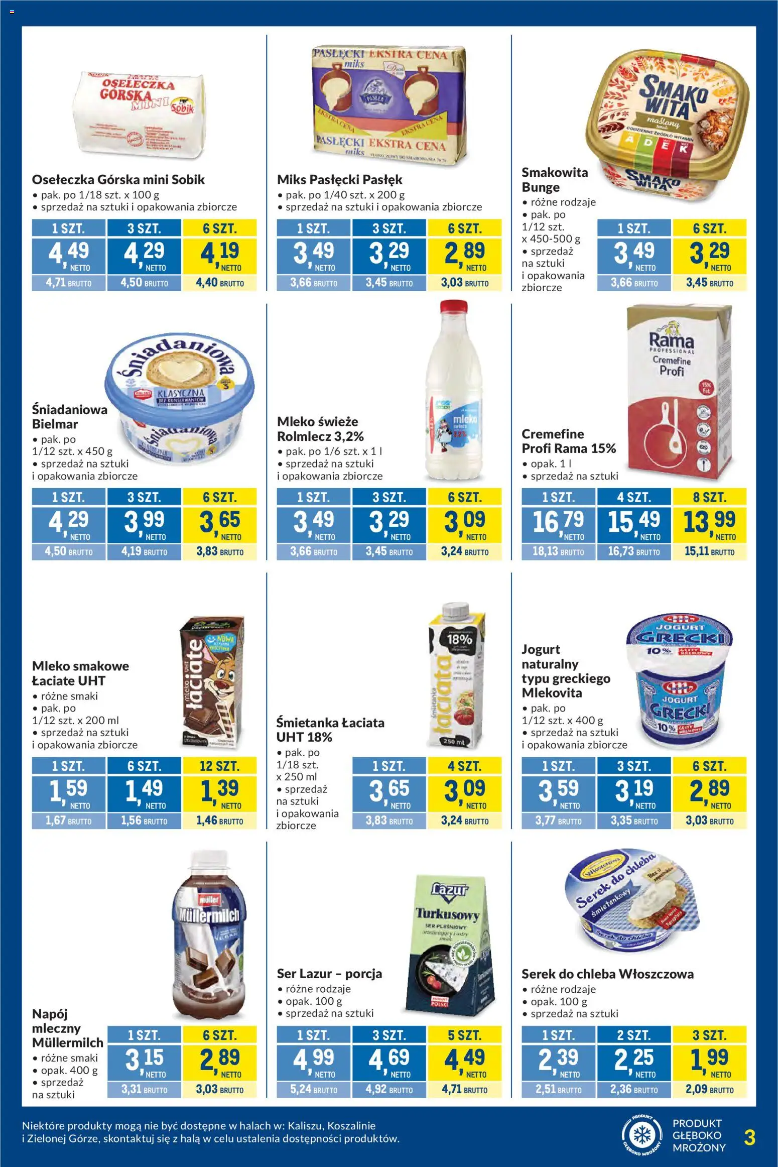 Makro gazetka - Kupujesz więcej płacisz mniej od 17.03.2026 | Strona: 3 | Produkty: Jogurt grecki, Ser Lazur, Serek, Mleko