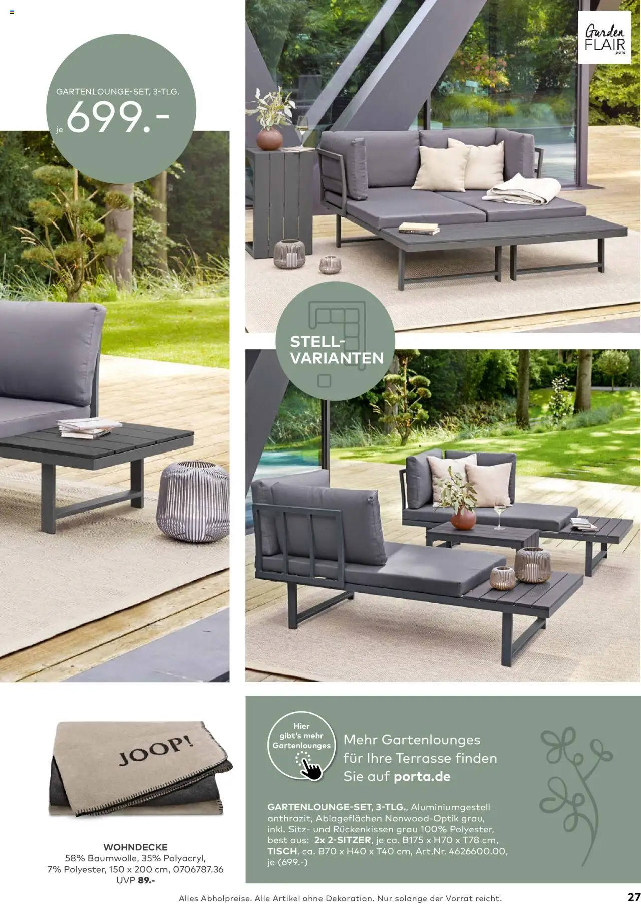 Porta! - Outdoor - Gartenmöbelkatalog 2025 - gültig ab dem 02.03.2025 | Seite: 27