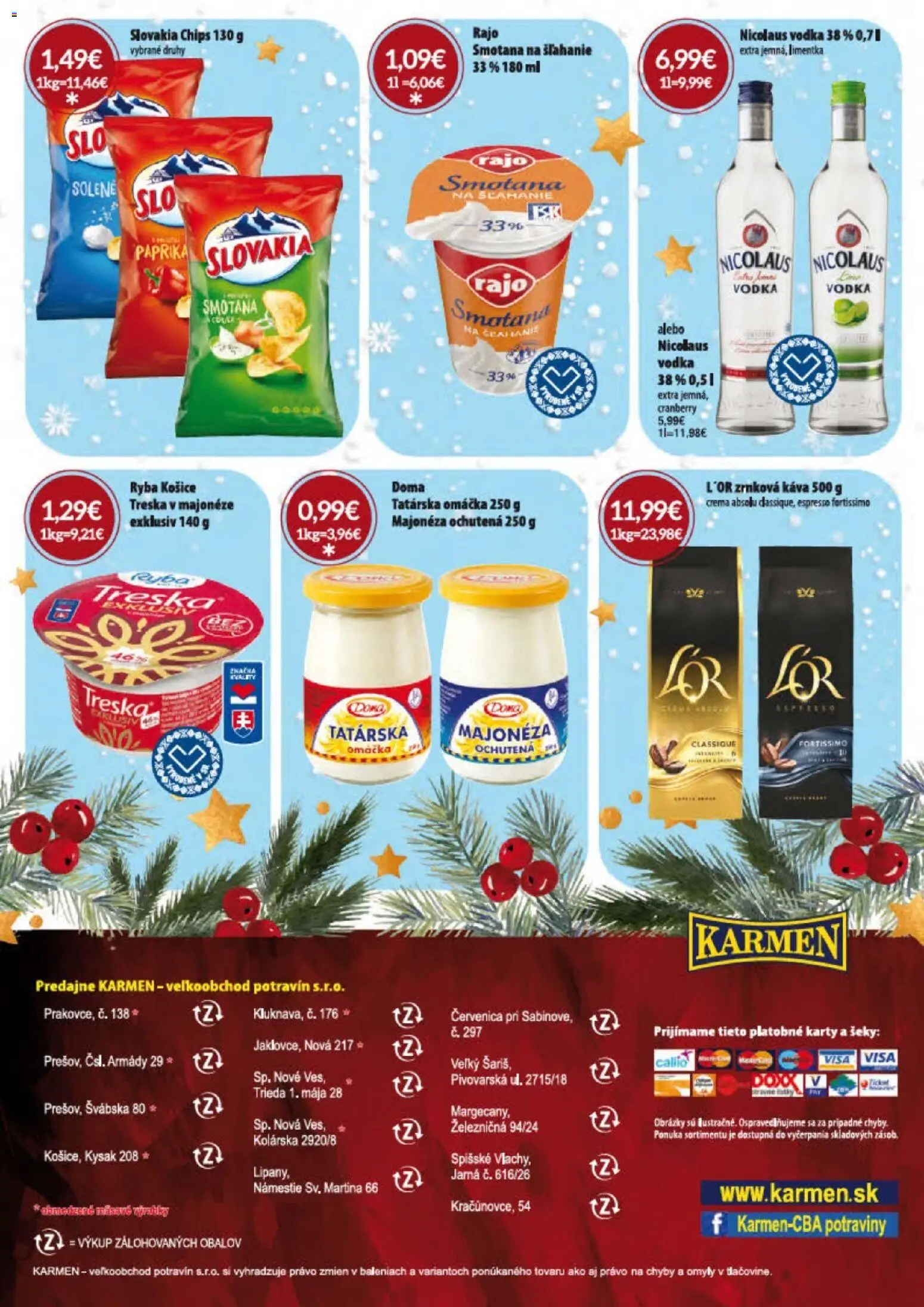 Nové KARMEN CBA akcie – leták je platný od 01.12.2025 | Strana: 46 | Produkty: Paprika, Káva, Omáčka, Zrnková káva