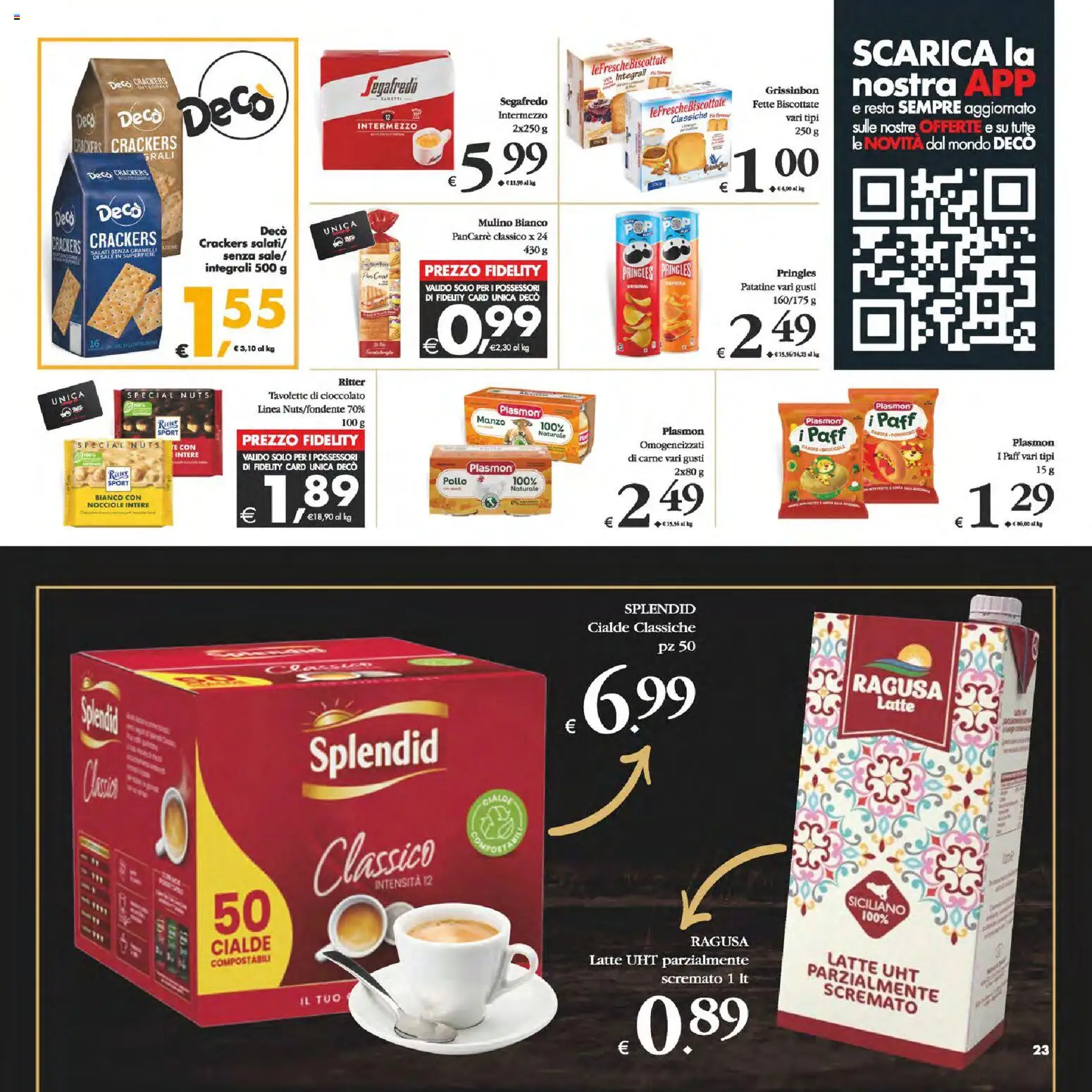 Volantino Decò del 25.11.2025 | Pagina: 23 | Prodotti: Pollo, Patatine, Sale, Carote