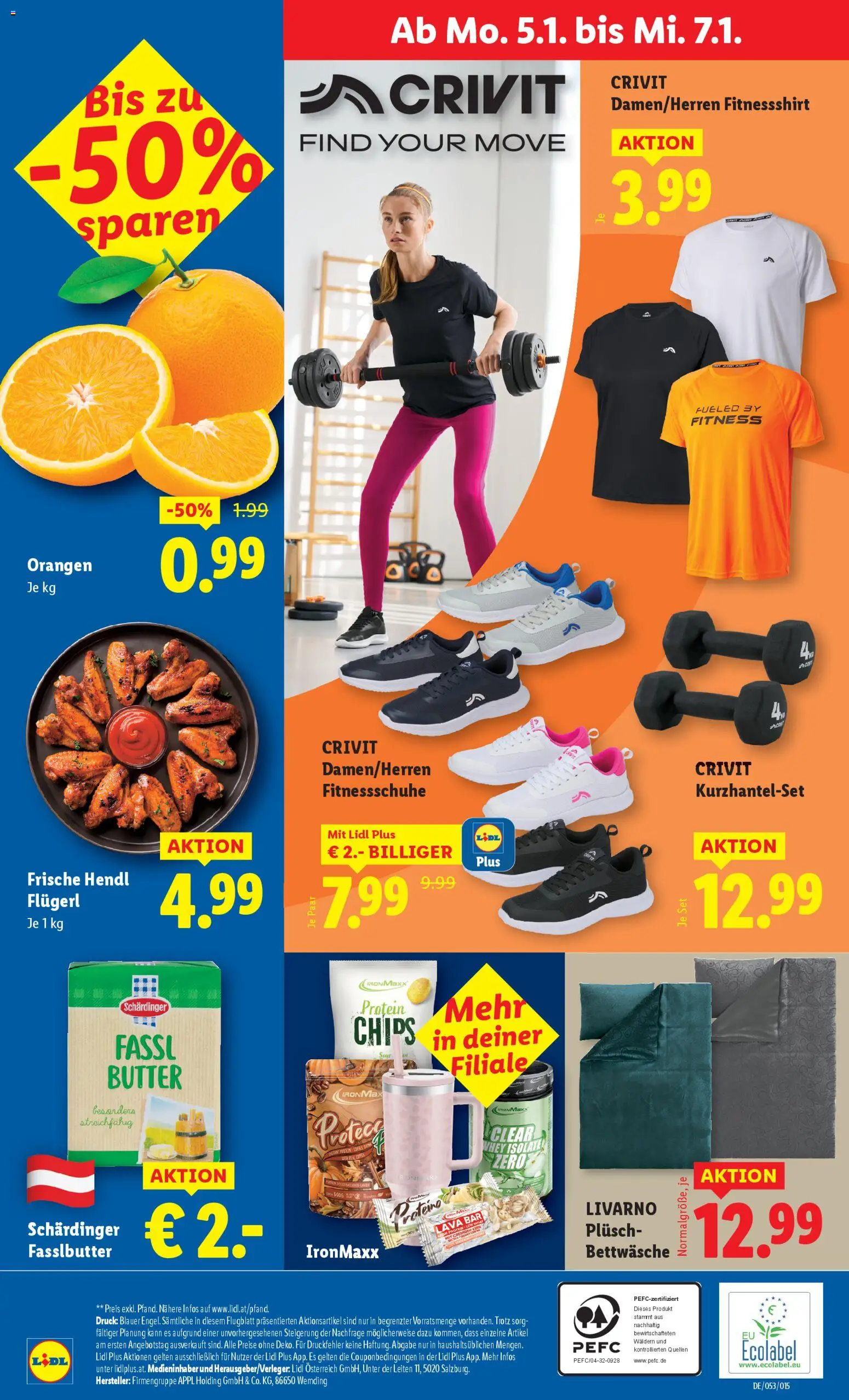 Lidl Oberpullendorf, Güssing, Oberwart gültig ab 02.01.2026 | Seite: 42 | Produkte: Chips, Butter, Orangen