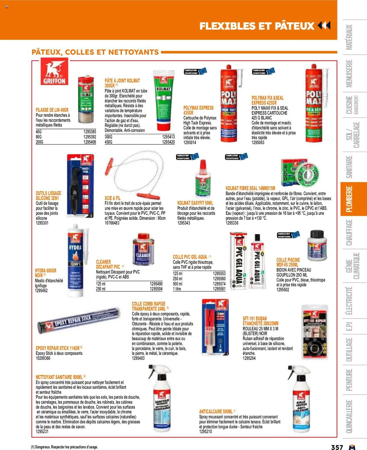  | Page: 357 | Produits: Base, Solvant, Poignées, Prise